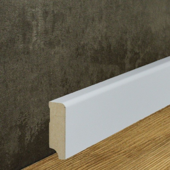 Plinthe classique 720.058 19 x 58 x 2500 mm Noyau en MDF revêtu blanc PROVISTON