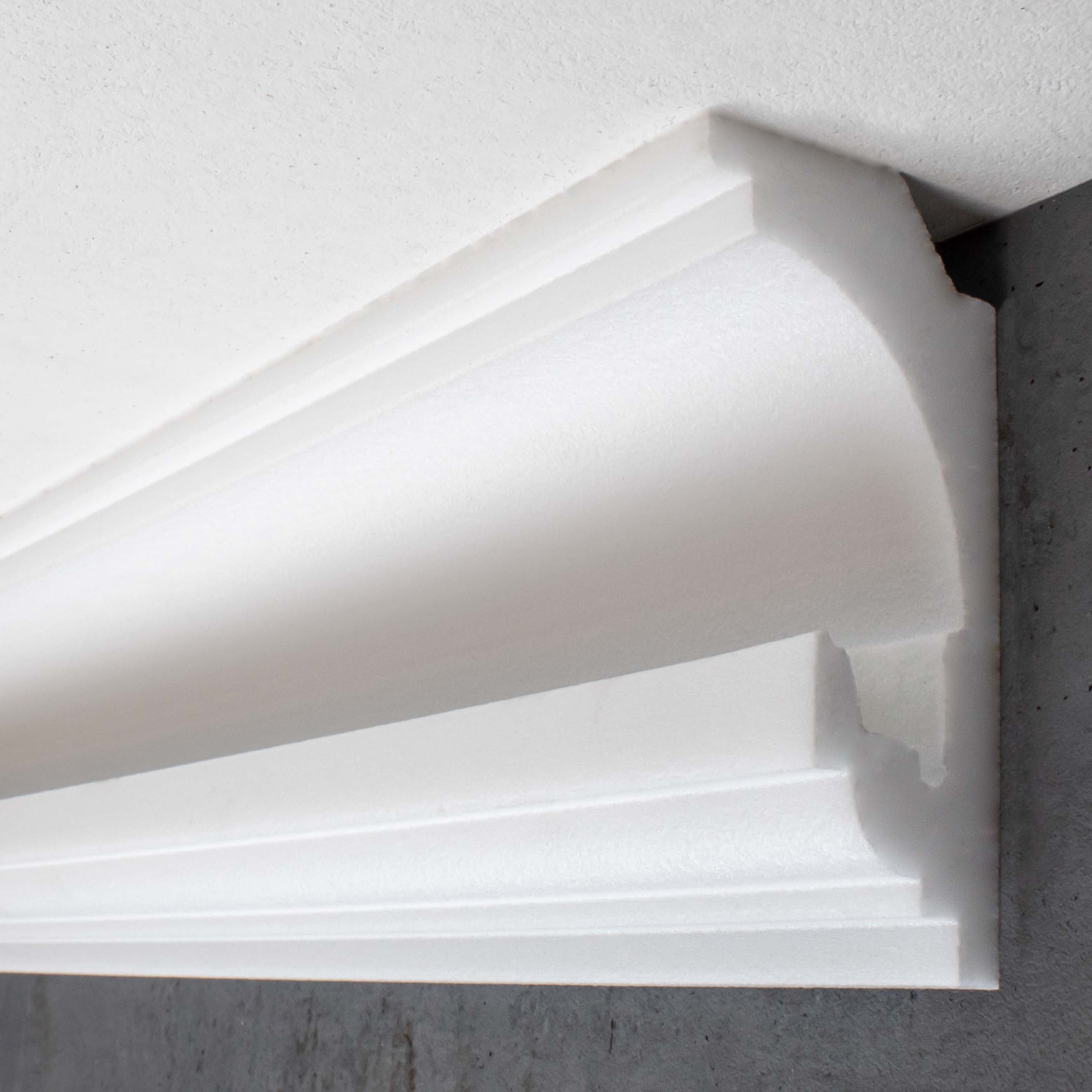 PROVISTON Moulure lumineuse "LL1" polystyrène moulure 62 x 130 x 2000 mm blanc moulure de plafond
