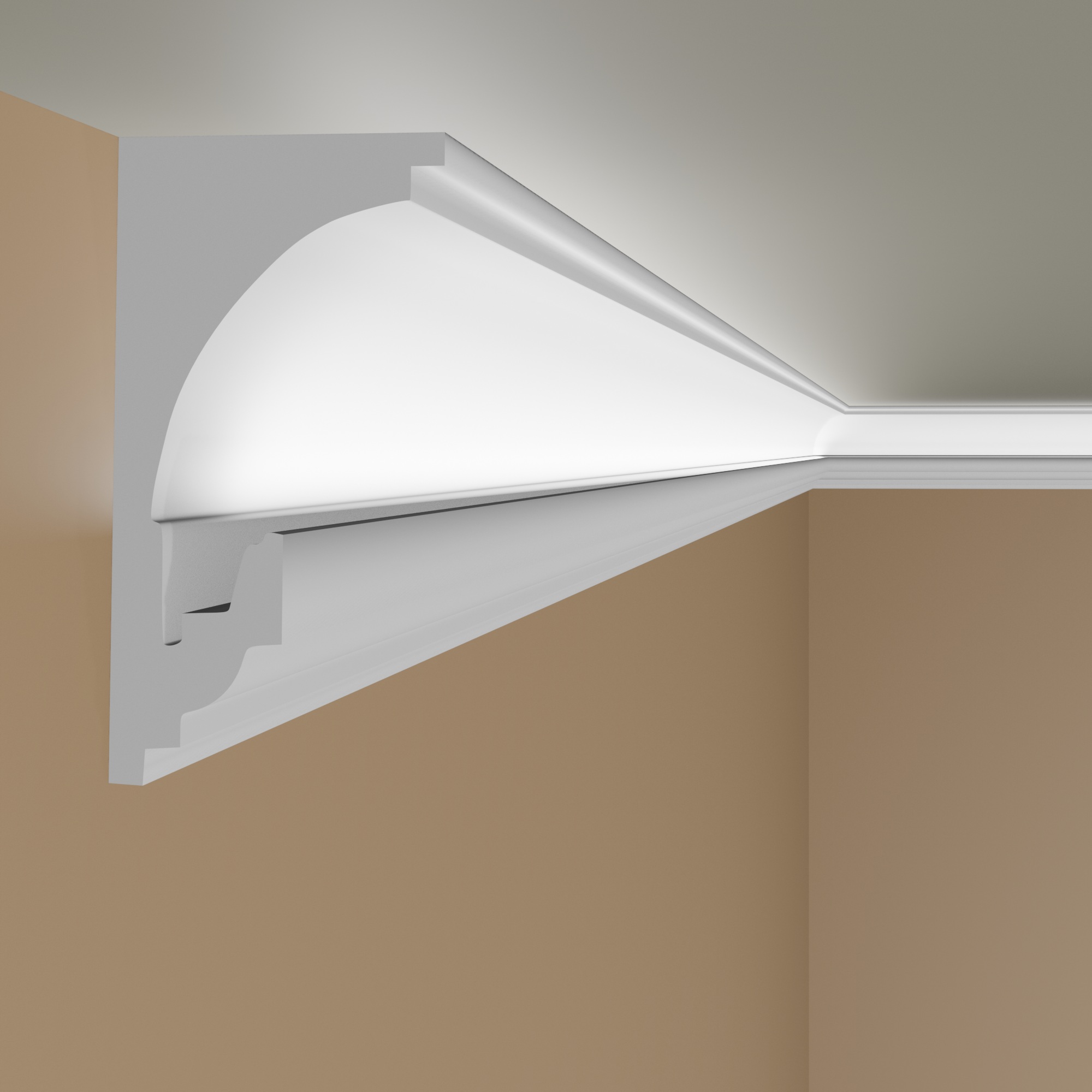 PROVISTON Moulure lumineuse "LL1" polystyrène moulure 62 x 130 x 2000 mm blanc moulure de plafond