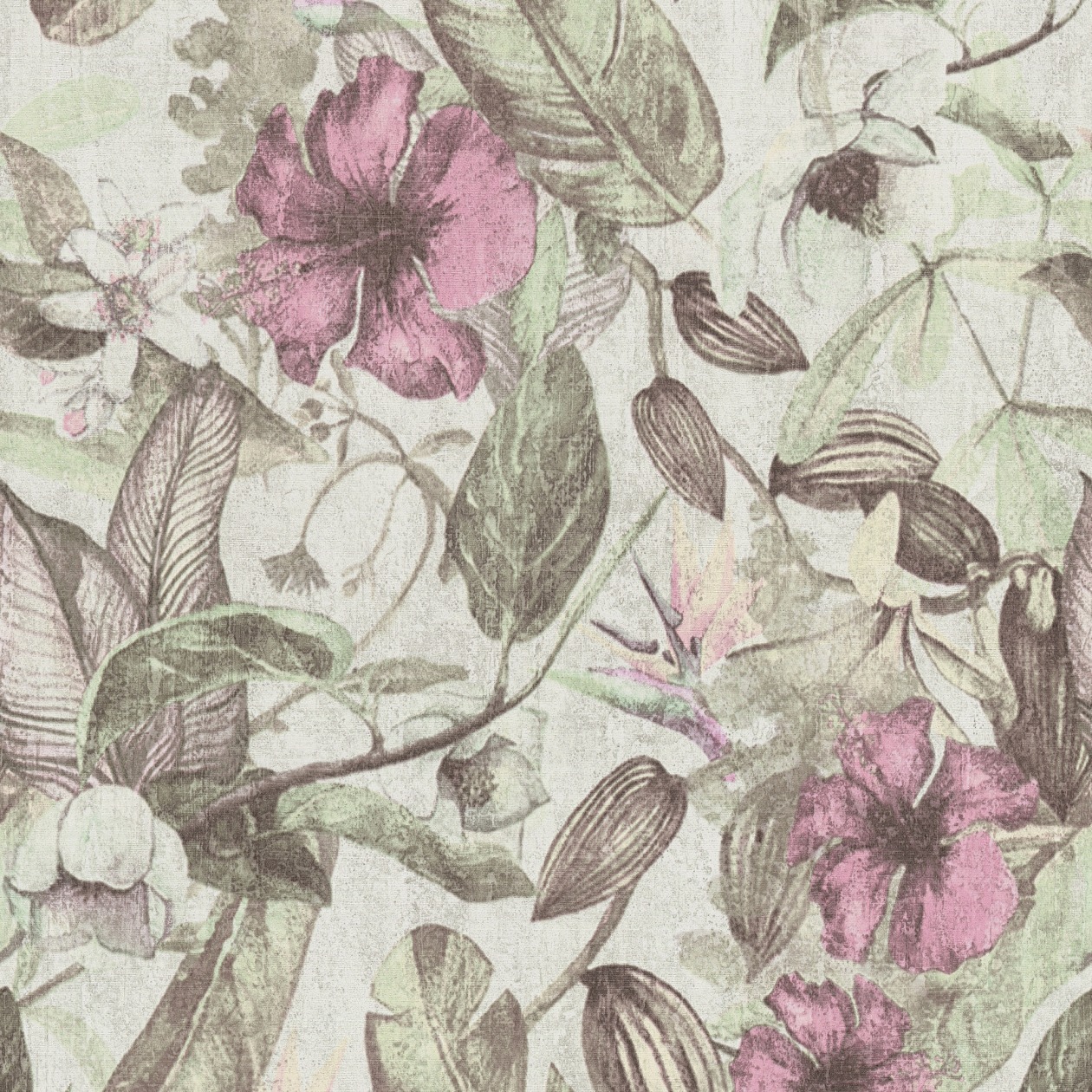 A.S. Creation Greenery | 372164 | papier peint intissé floral | 0.53 m x 10.05 m | vert