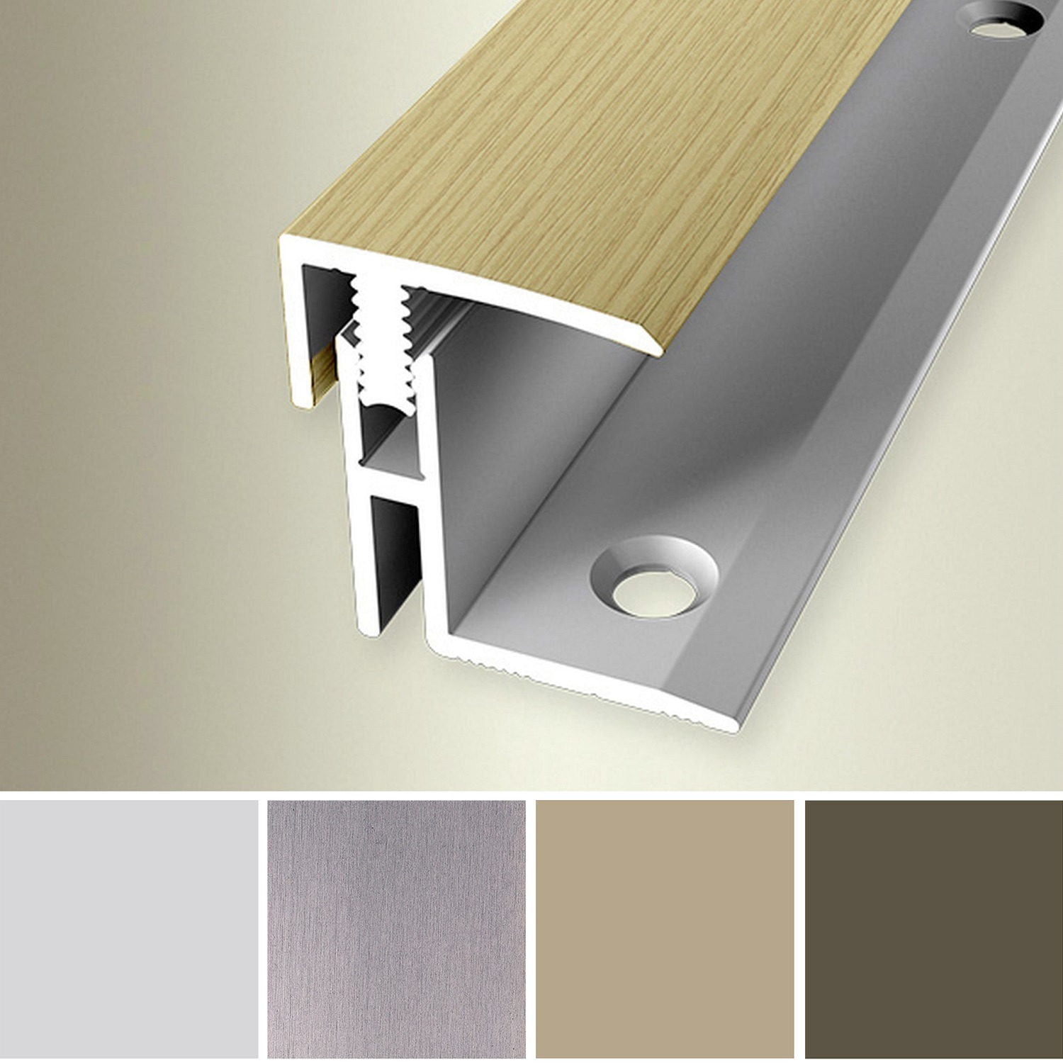 Küberit 563 Mono-Clip  | Profilé de finition | Largeur:21 mm | Dénivelé parquet | Épaisseur:17-22 mm