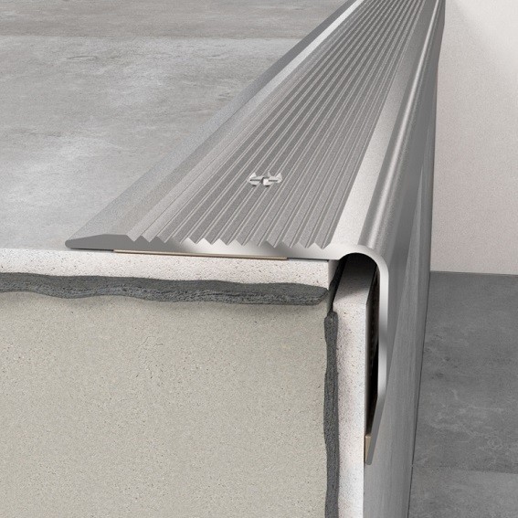 Nez de marche aluminium 40 x 30 x 1200 mm | argenté