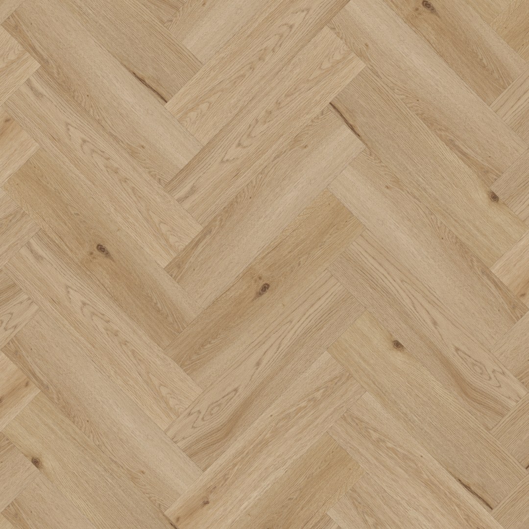 Sol vinyle PVC LEGNAR Herringbone Chêne Arvada 592 x 148 x 4.5 mm Vinyle à clipser Marron