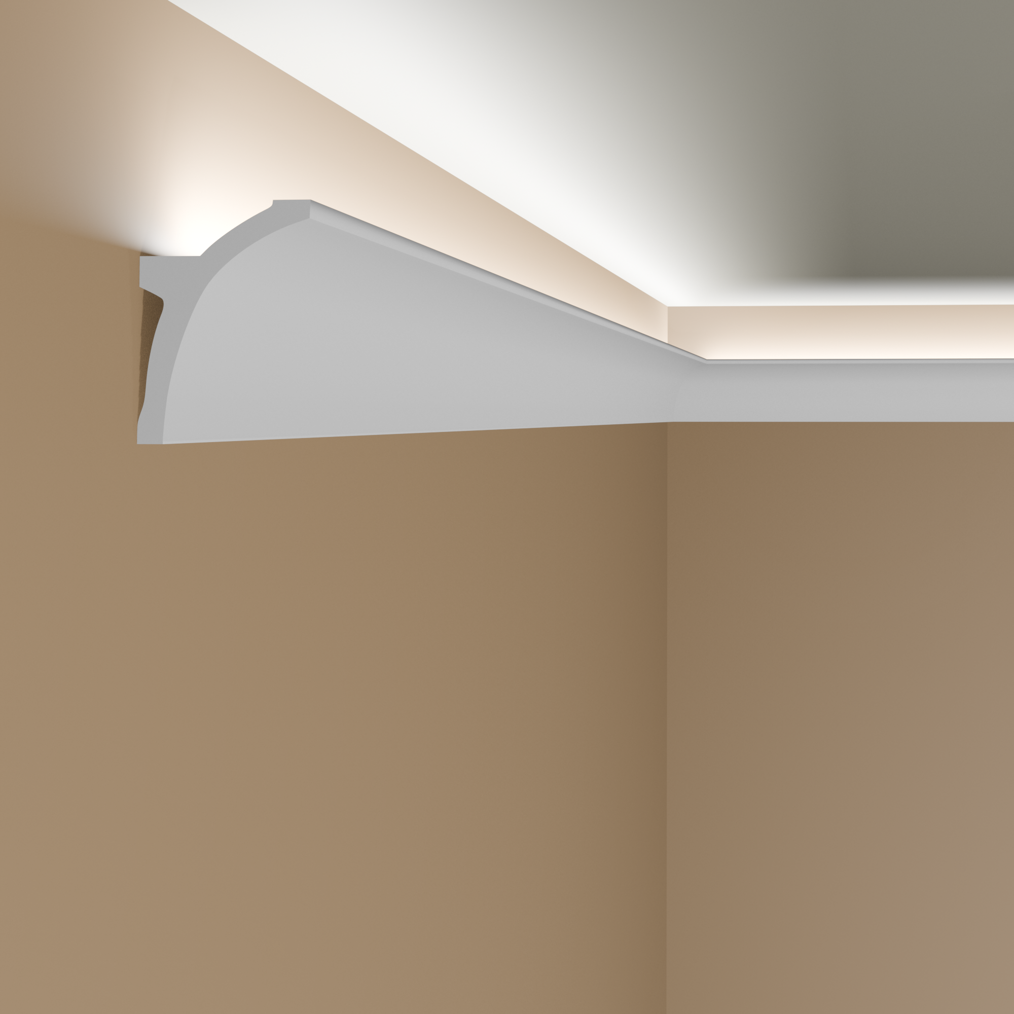 PROVISTON Moulure de plafond en polymère blanc |50 x 100 x 2000 mm Corniche LED PROVISTON Moulure de plafond en polymère blanc |50 x 100 x 2000 mm Corniche LED