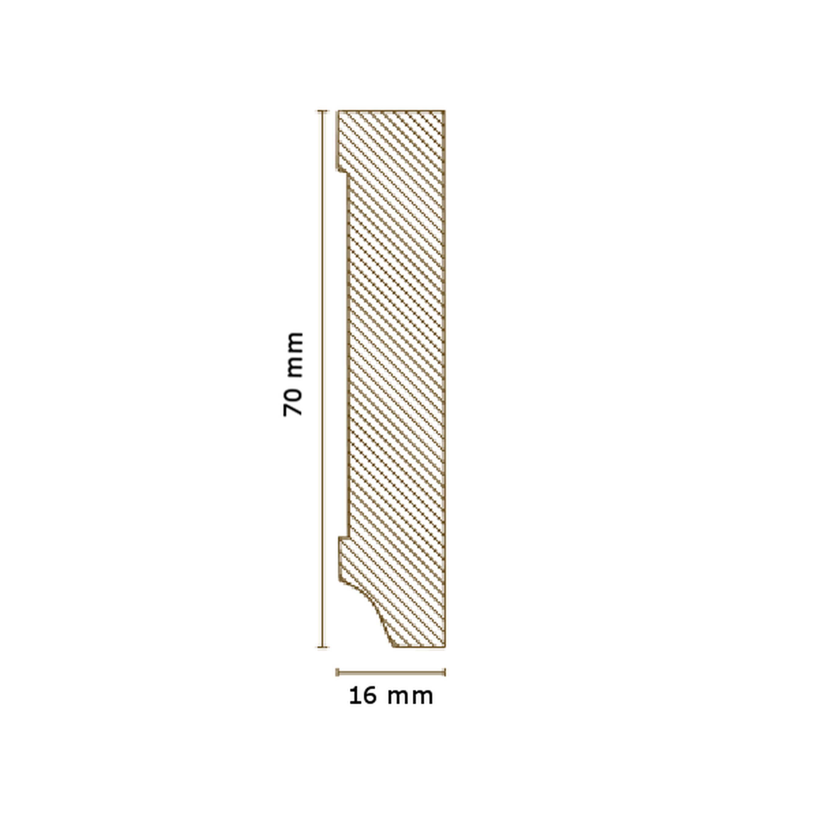 Angle intérieur ou extérieur MDF filmé 721.1670 Plinthe MDF blanche 16 x 70mm PROVISTON