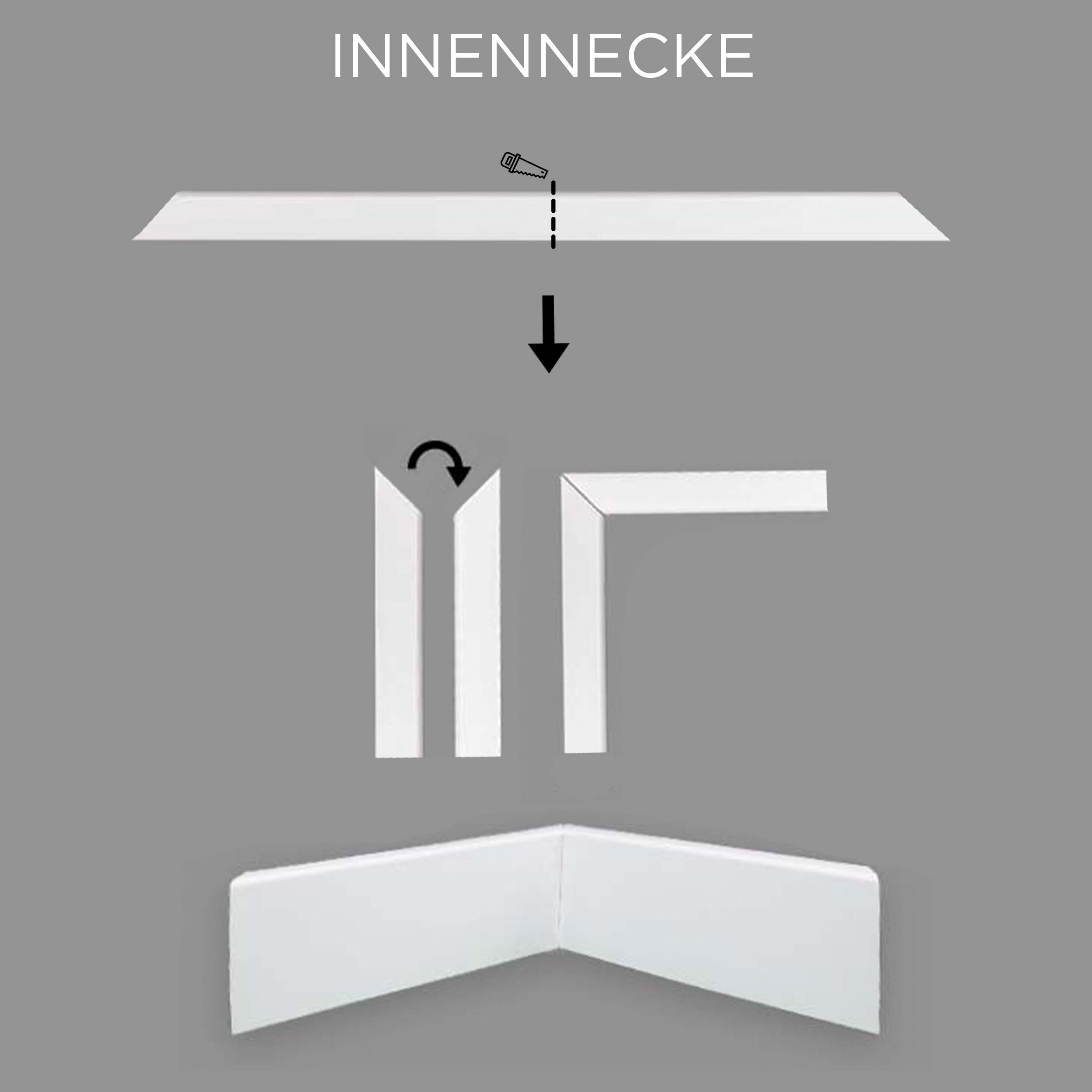 Angle intérieur ou extérieur 18 x 58mm plinthe blanche 718.5831 MDF revêtu PROVISTON