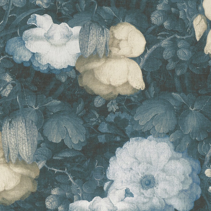A.S. Creation Metropolitan Stories | 369213 | papier peint intissé floral | petrole
