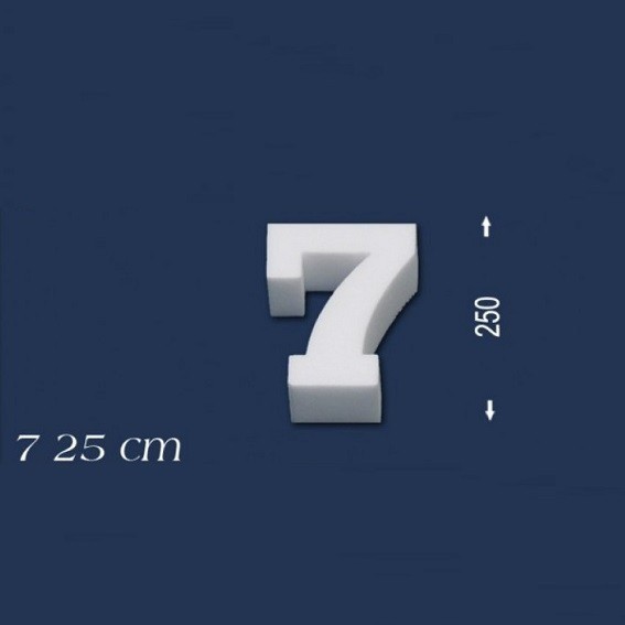 Wiesemann | Chiffre déco "7" | Polystyrène | Hauteur : 250 mm | Chiffre en polystyrène | Chiffre en 3D