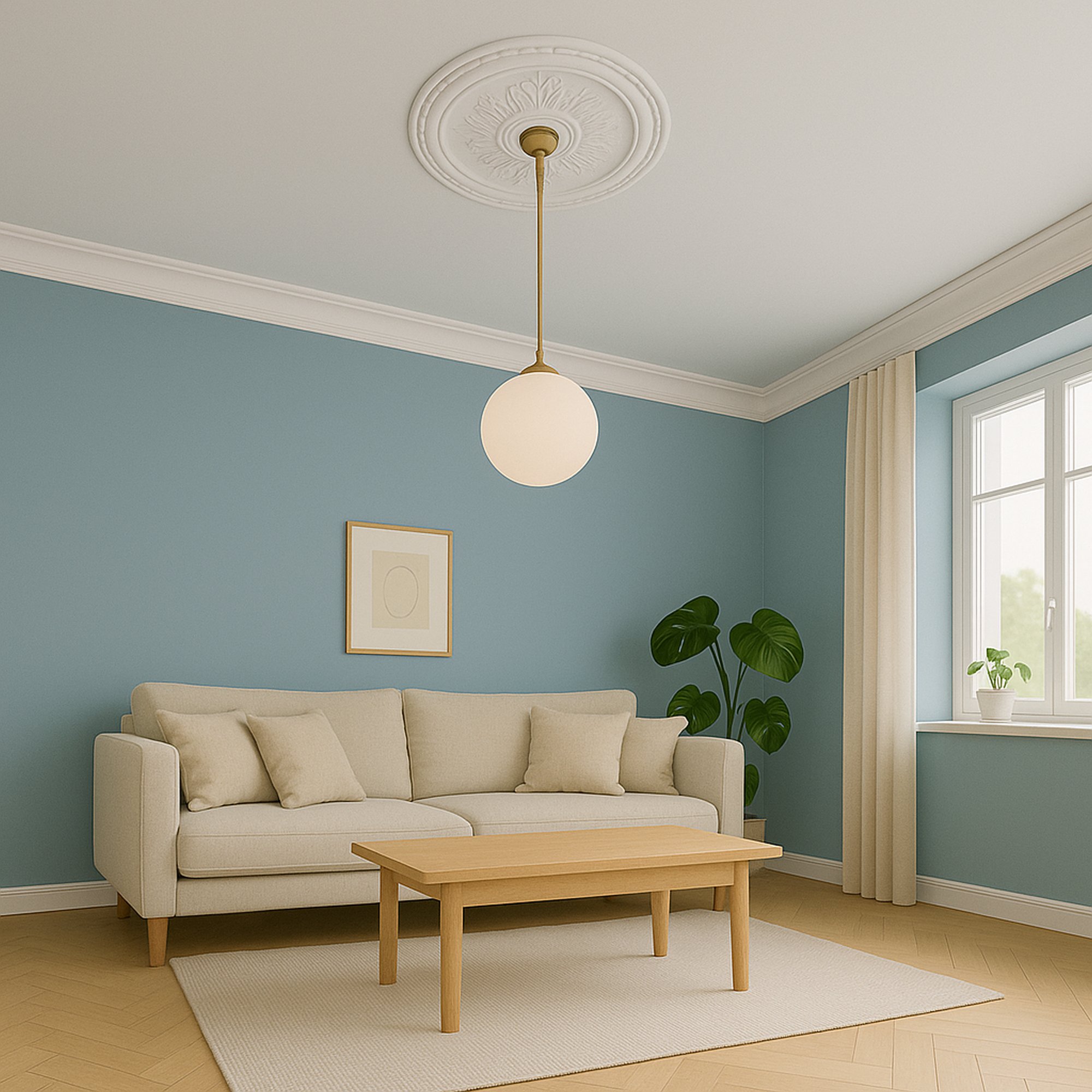 PROVISTON | Gips Rosette Plymouth | Echter Gipsstuck | Ø41cm | Stuckrosette PROVISTON | Gips Rosette Plymouth | Echter Gipsstuck | Ø41cm | Stuckrosette