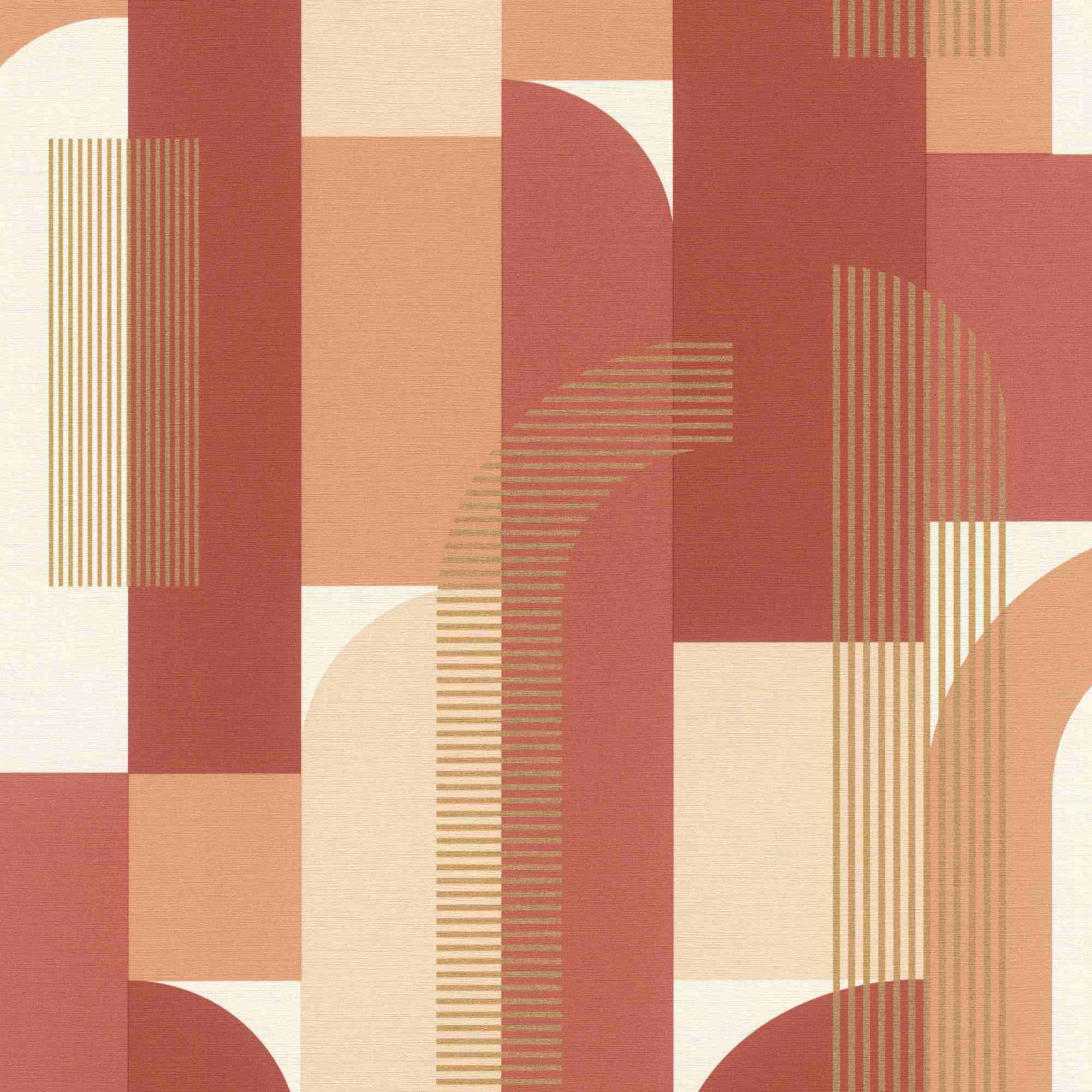Rasch | Salsa | 480030 | Intissé | Dessins & Motifs | 10.05 x 0.53 m | Blanc | Orange | Brun