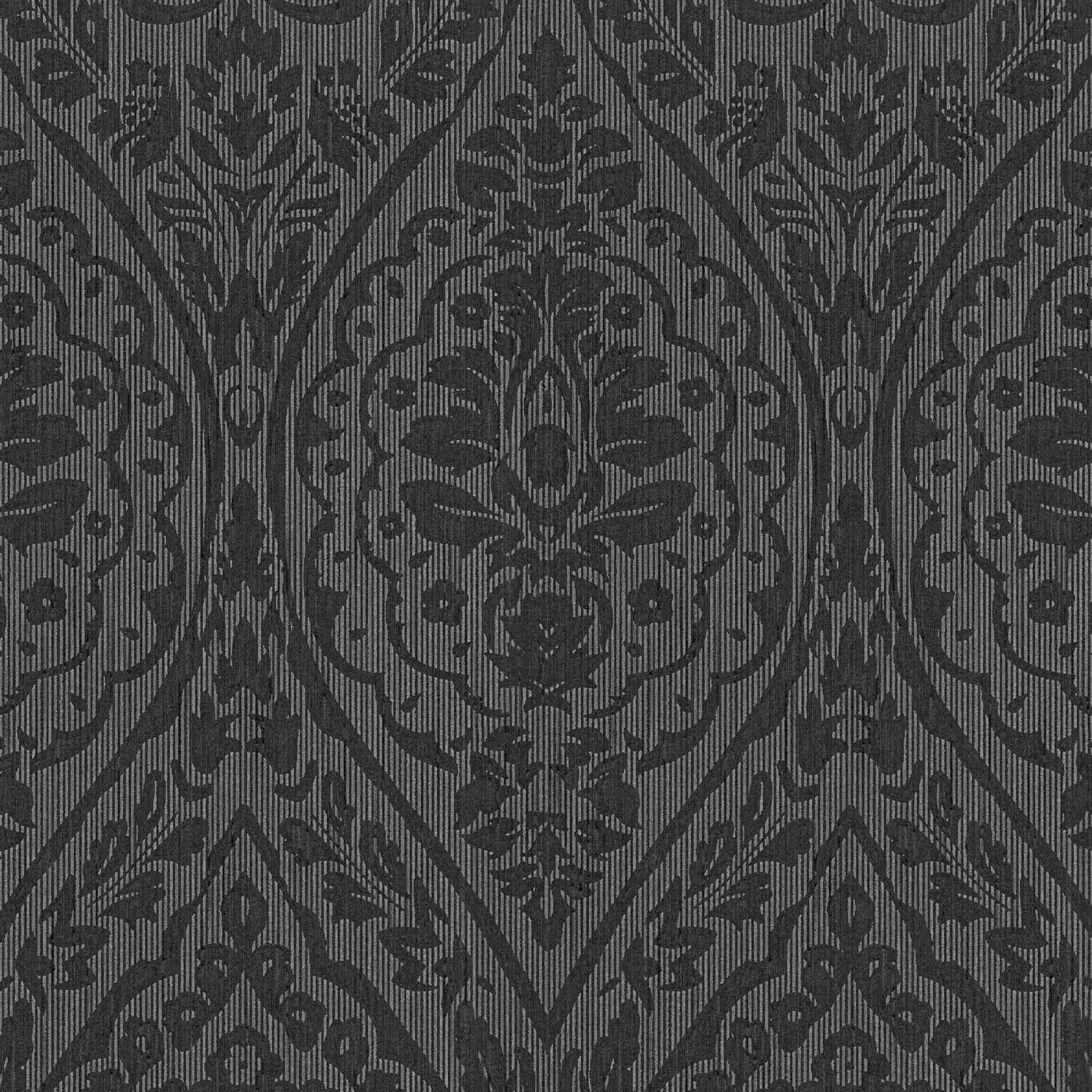 A.S. Creation AP Tessuto II | 961959 | papier peint intissé baroque | 0.53 m x 10.05 m | gris