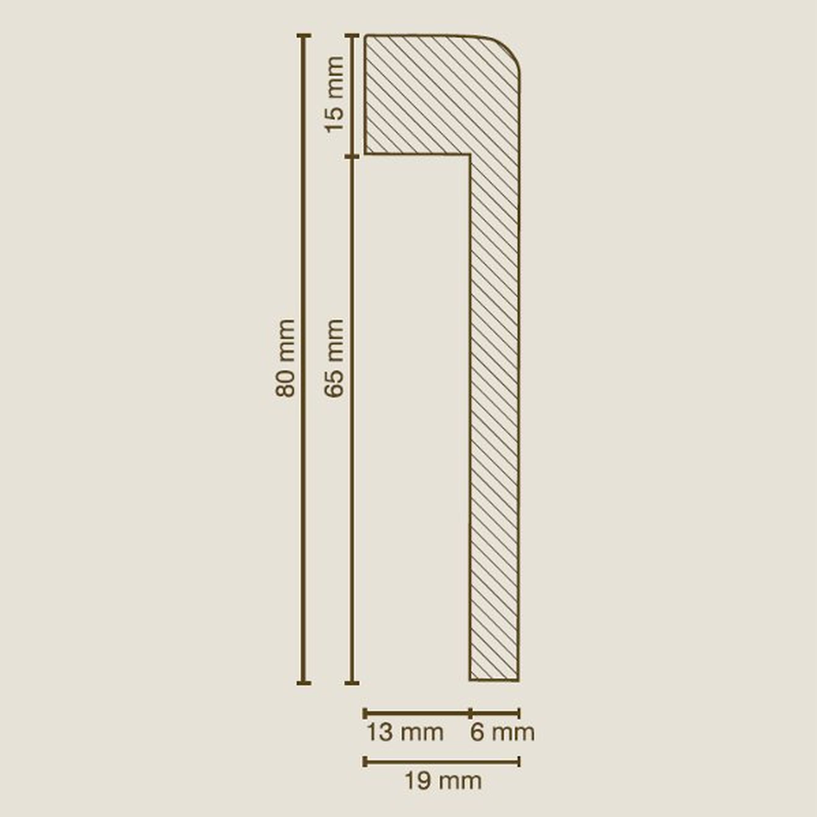 Angle intérieur ou extérieur 19 x 80mm Surplinthe pour carrelage revêtu blanc 720.80.13.65 PROVISTON