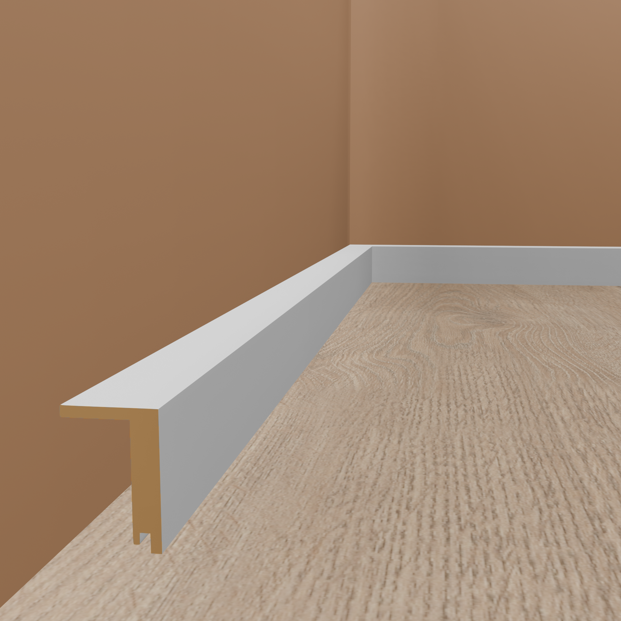 Plinthe Cache Tuyaux MDF jusqu'à 88 mm 64 x 96 x 2500 mm Blanc Plinthe Profil arrondi PROVISTON