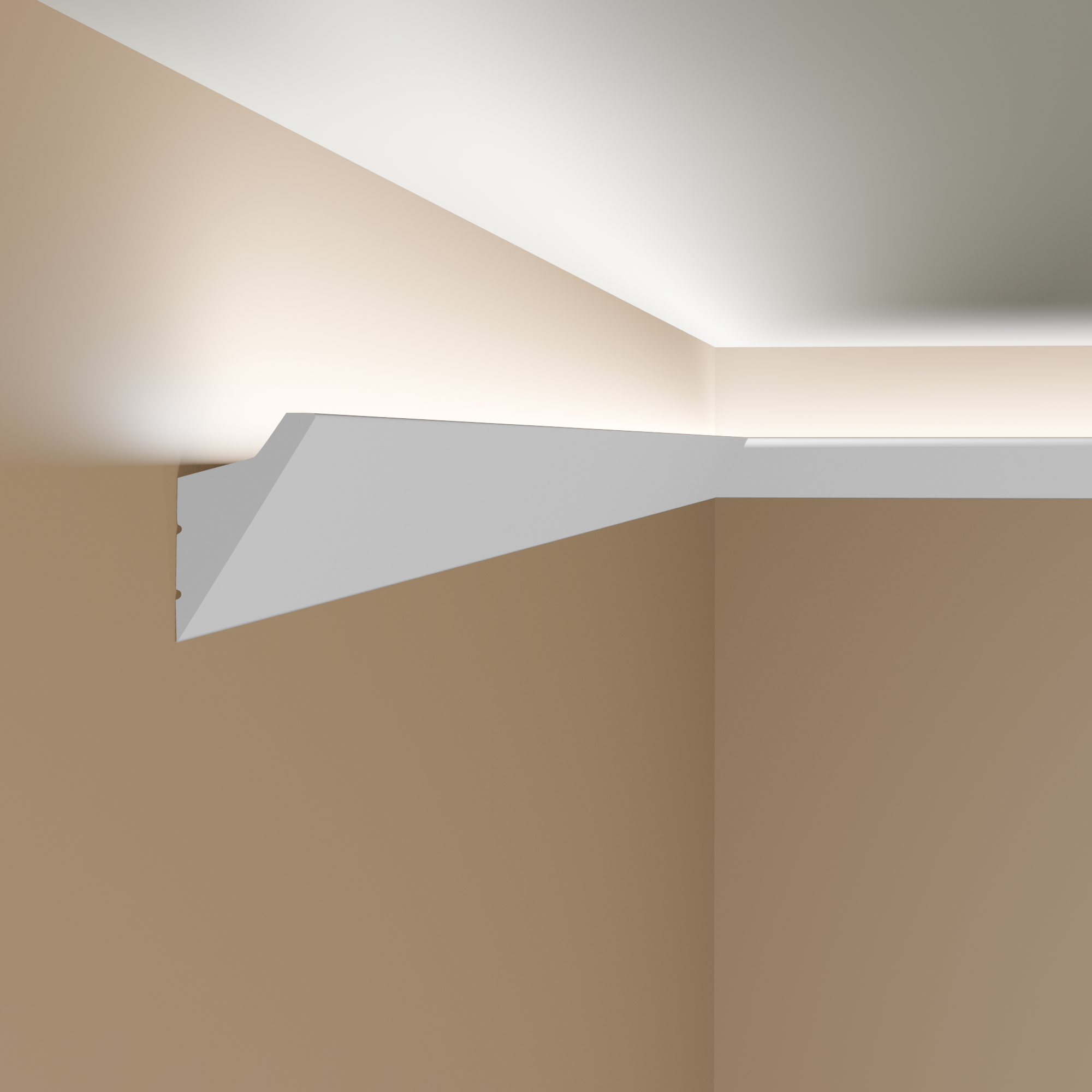 Angle extérieur de moulure LED NMC WALLSTYL IL4 en polystyrène blanc