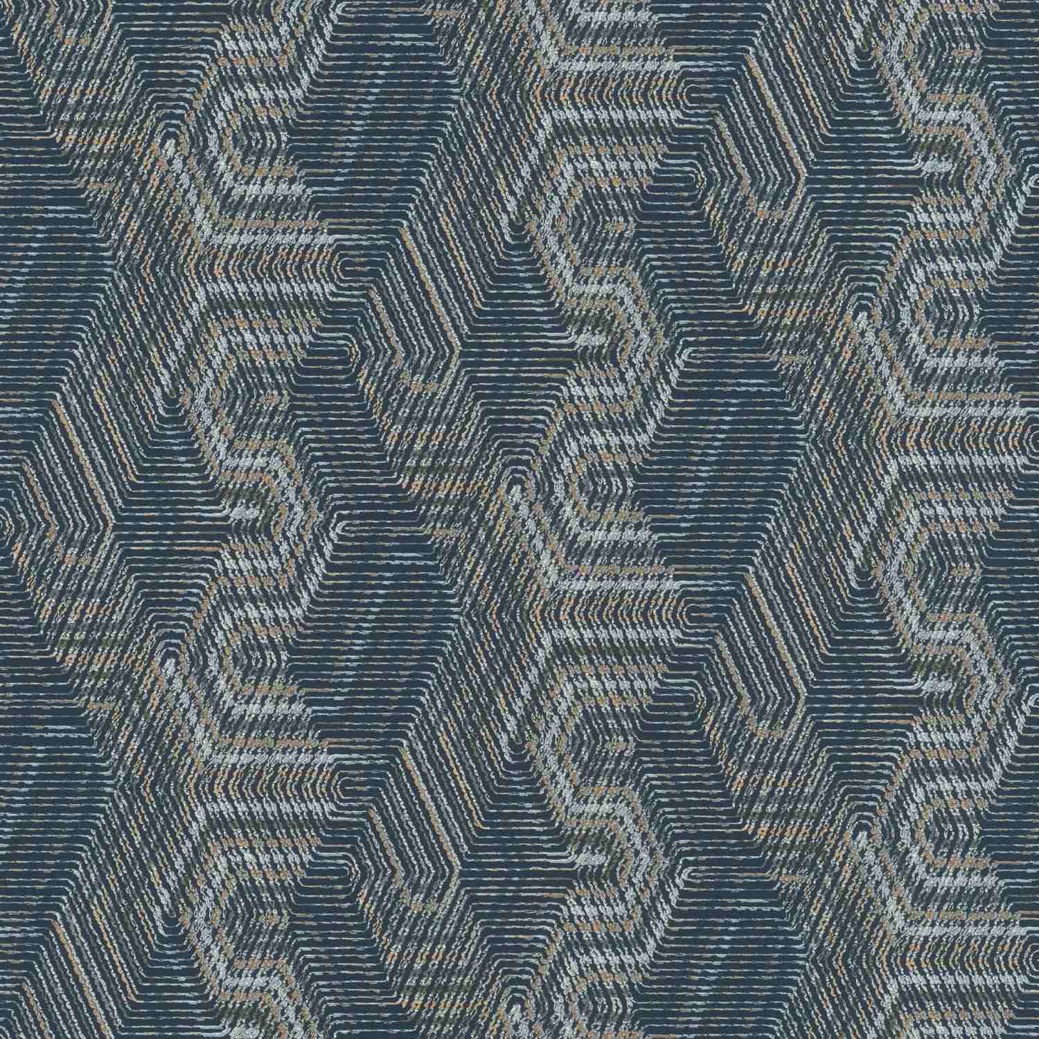 Papier Peint Intissé 751949 bleu marron blanc dessins motifs African Queen III Rasch