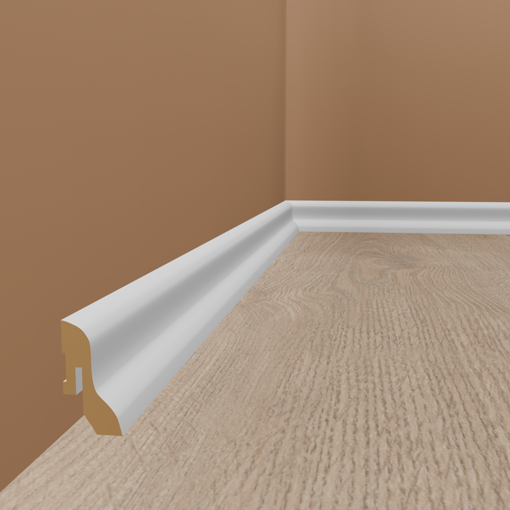 Plinthe "822.431" MDF Plinthe 20 x 40 x 2500 mm Blanc Revêtu Arrondi PROVISTON