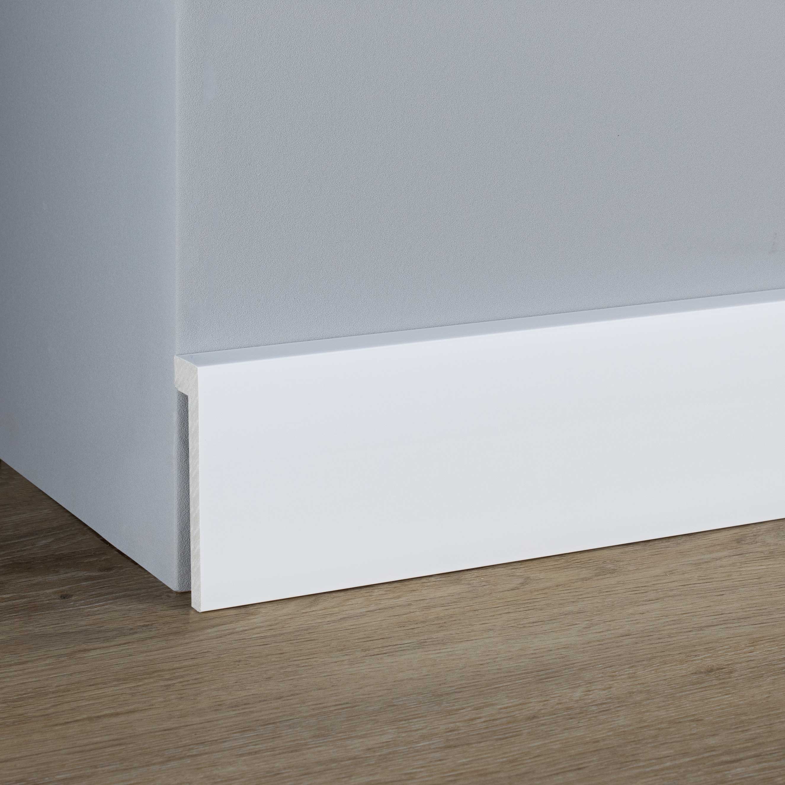 PROVISTON Plinthe PVC Blanc | 22 x 100 x 2000 mm Plinthe moderne Arêtes Vives