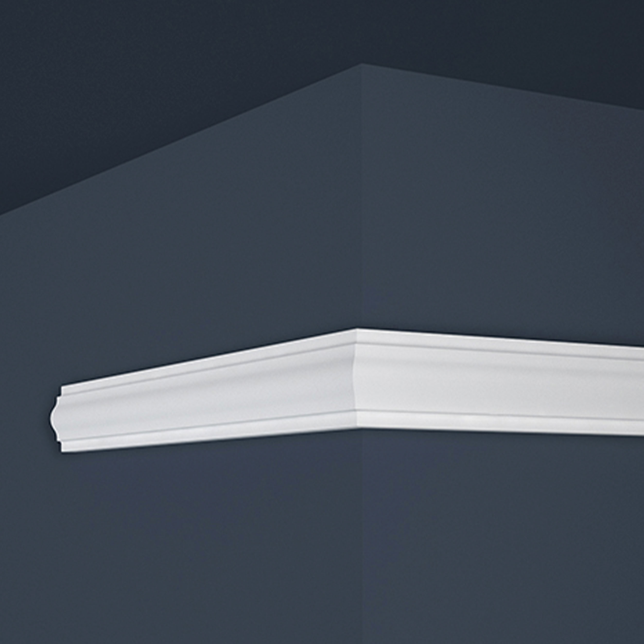 MARBET-E18_1 Marbet Zierleiste "E-18" Styropor Wandleiste 18 x 38 x 2000 mm Polystyrol Leiste Weiß