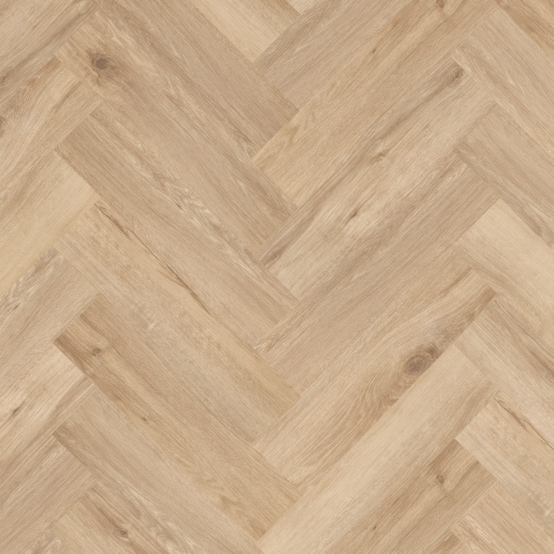 Sol vinyle PVC LEGNAR Herringbone Chêne Tuscon 592 x 148 x 4.5 mm Vinyle à clipser Marron