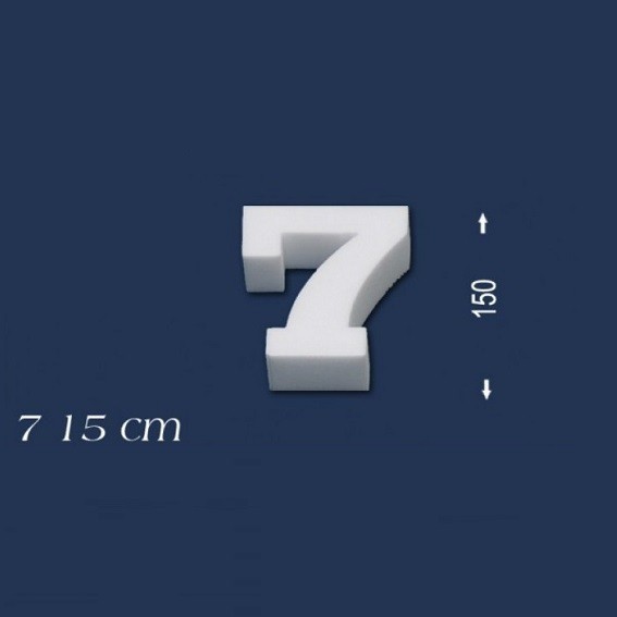 Wiesemann | Chiffre déco "7" | Polystyrène | Hauteur : 150 mm | Chiffre en polystyrène | Chiffre en 3D