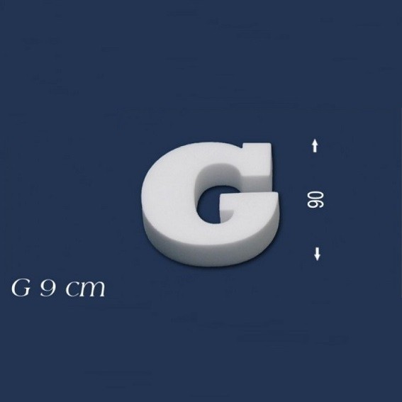 Wiesemann | Lettre décorative "G" | Polystyrène | Hauteur : 90 mm | Lettre en polystyrène | Lettre 3D