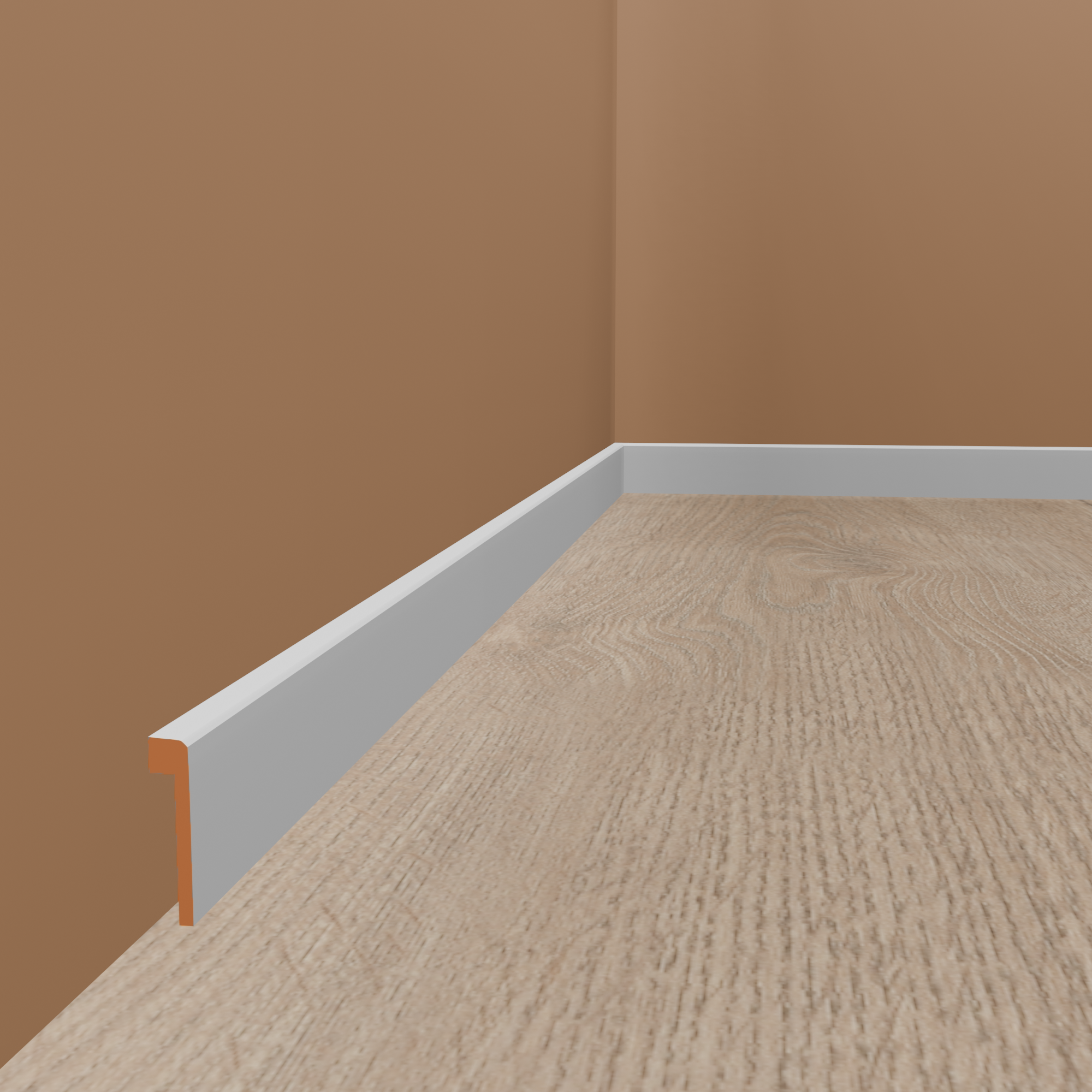 Surplinthe pour carrelage jusqu'à 65 mm 720.80.13.65 MDF 19 x 80 x 2500 mm Blanc PROVISTON