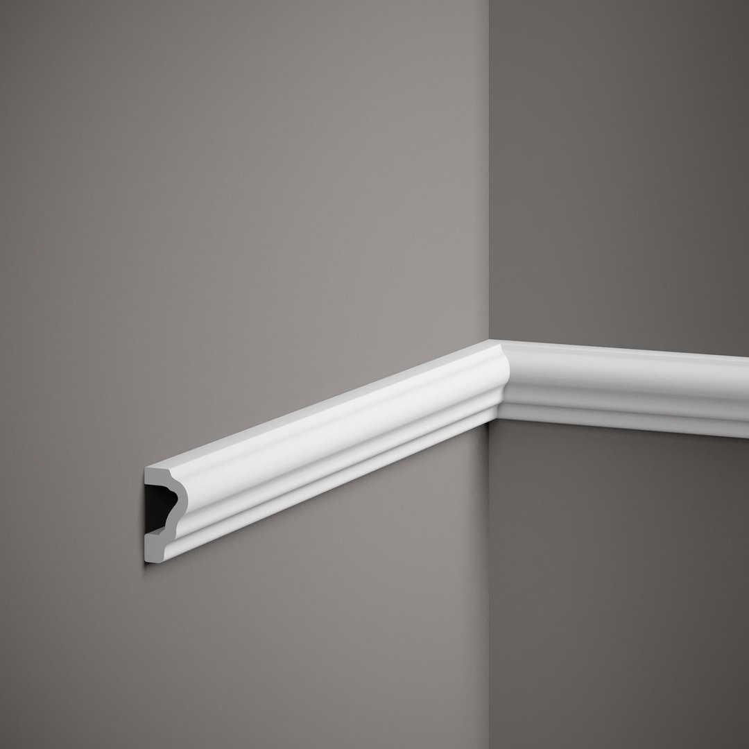 PROVISTON | Moulure décorative "NE255" | 20 x 39 x 2000 mm | Blanc | Moulure murale | Décoration murale | De haute qualité