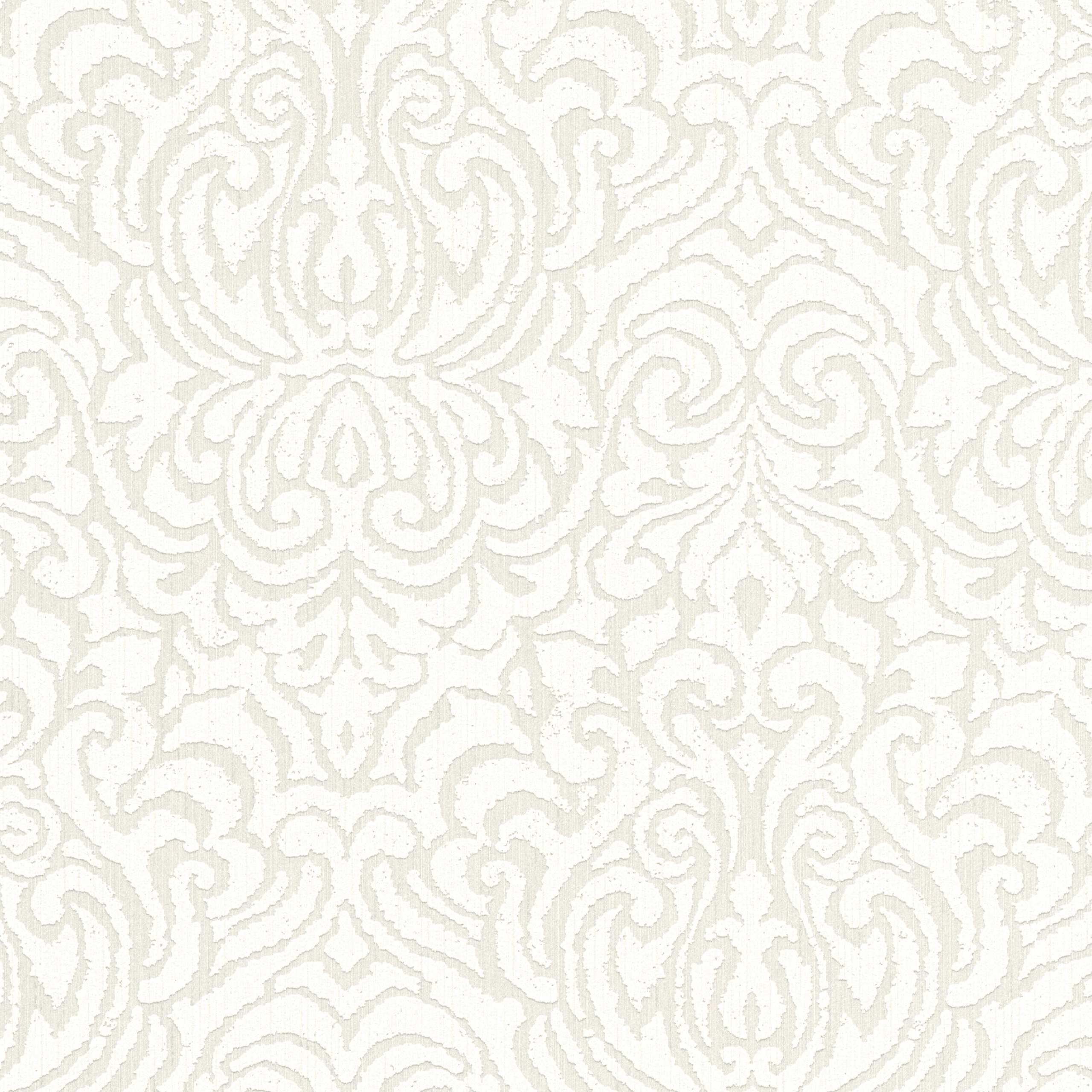 A.S. Creation AP Tessuto II | 961935 | papier peint intissé baroque | 0.53 m x 10.05 m | écru
