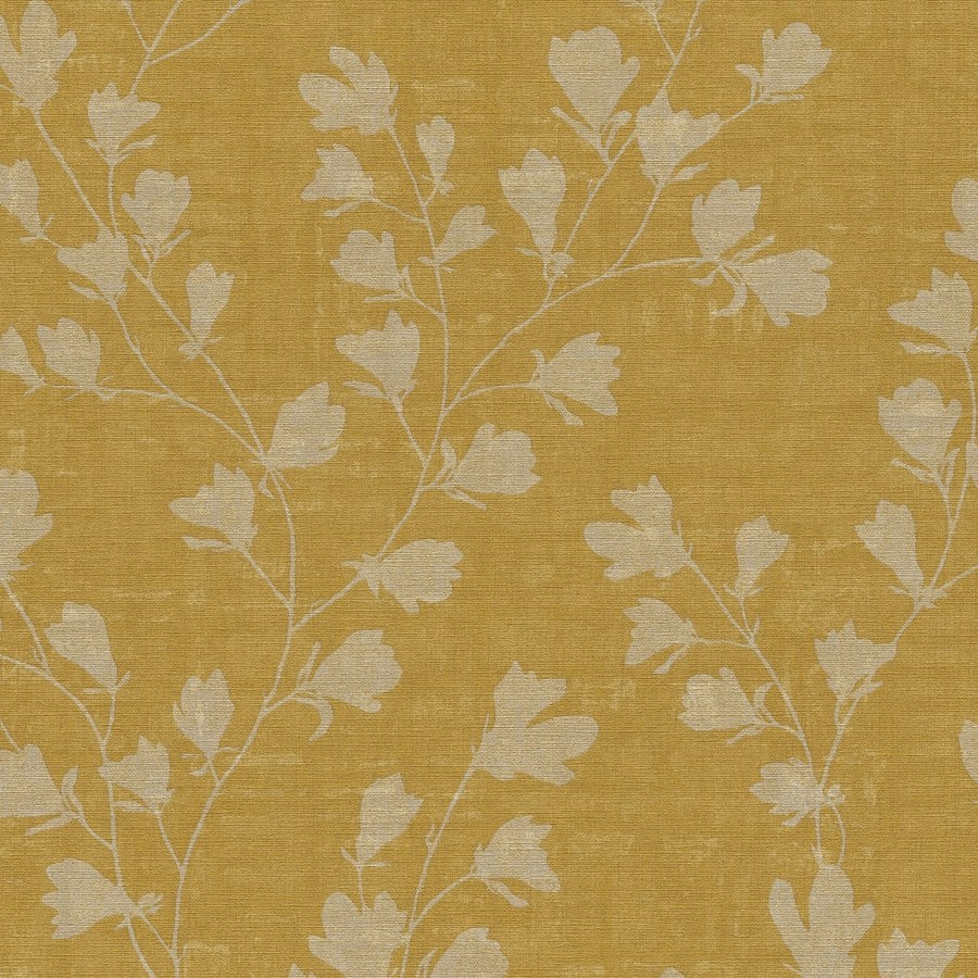 A.S. Creation | Nara | 387471 | Papier Peint Intissé | Floraux | 10.05 x 0.53 m | Jaune