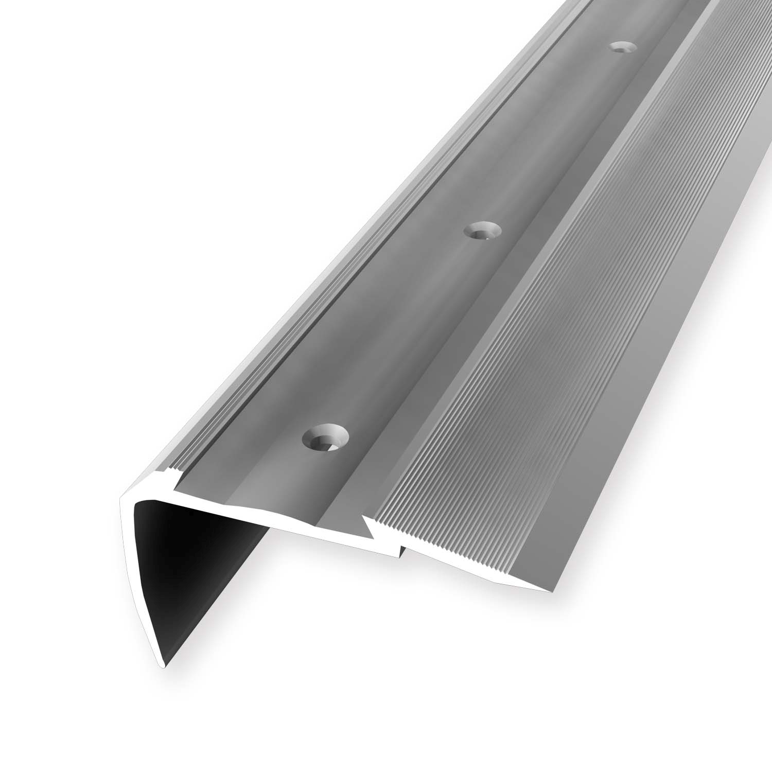 Nez de marche 34 x 60 x 2500 mm Aluminium Cornière striée Argent Küberit