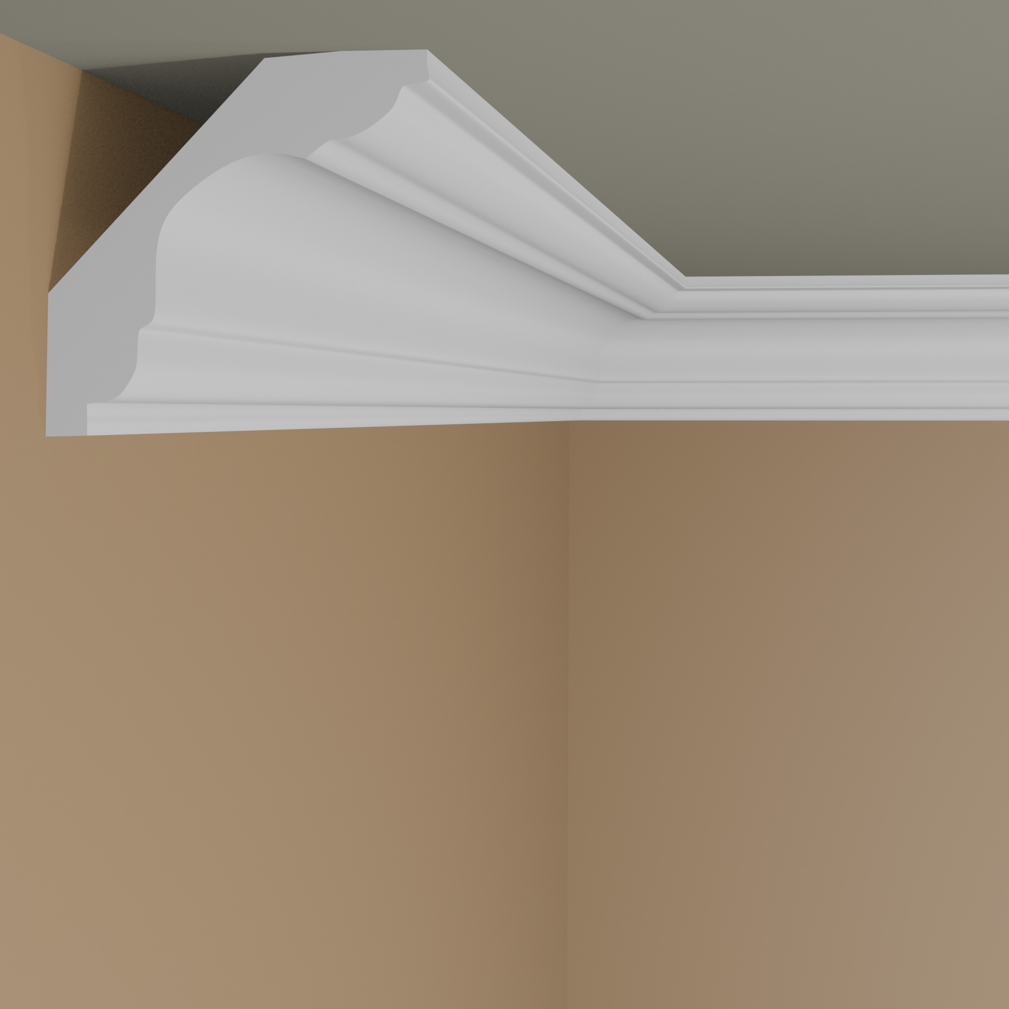 Elite Decor | moulure P908 | polyuréthane | 59 x 59 x 2000 mm | moulure de plafond en polystyrène | Blanc