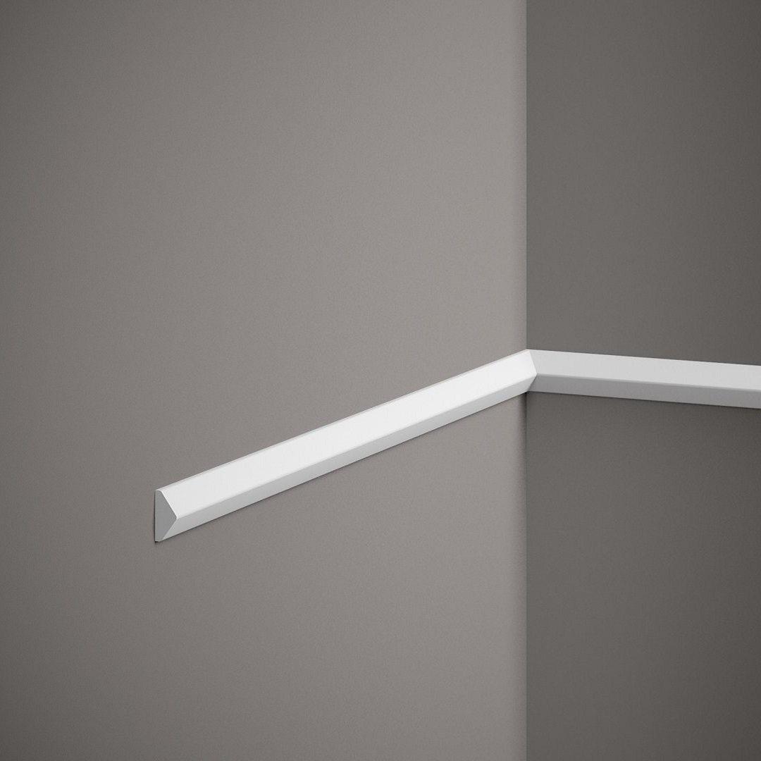 PROVISTON | Moulure décorative "RM022" | 10 x 20 x 2000 mm | Blanc | Moulure murale | Décoration murale | De haute qualité