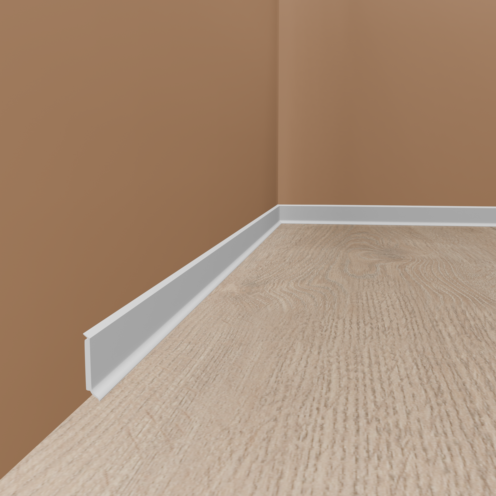 Plinthe "Rimini" PVC expansé 12.8 x 60 x 2500 mm Lèvre souple teintée PROVISTON