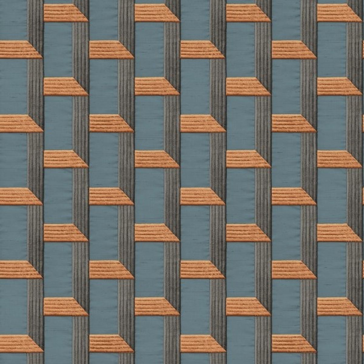 DesignID Wallstitch | DE120076 | papier peint intissé 3D | 0.53 m x 10.05 m | bleu