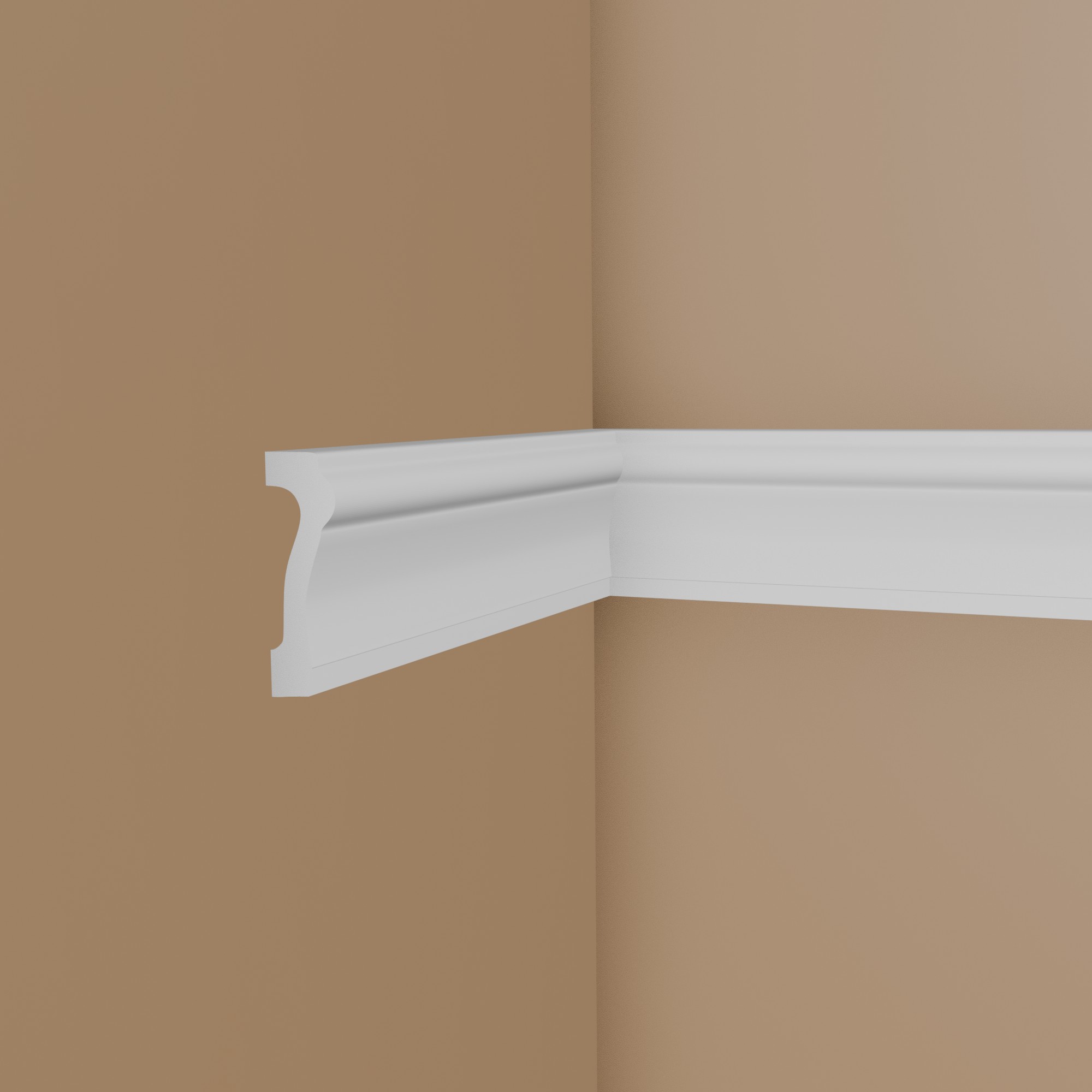 Cimaise murale sublime NMC WALLSTYL WL6 20 x 75 mm polystyrène résistant à l'impact blanc