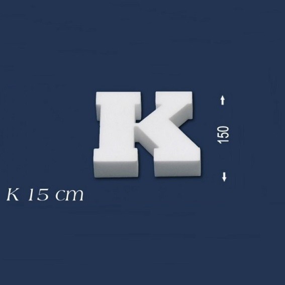 Wiesemann | Lettre décorative "K" | Polystyrène | Hauteur : 150 mm | Lettre en polystyrène | Lettre 3D