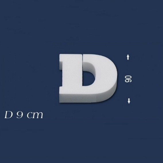 Wiesemann | Lettre déco "D" | Polystyrène | Hauteur : 90 mm | Lettre en polystyrène | Lettre 3D