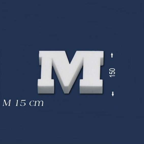 Wiesemann | Lettre décorative "M" | Polystyrène | Hauteur : 150 mm | Lettre en polystyrène | Lettre 3D