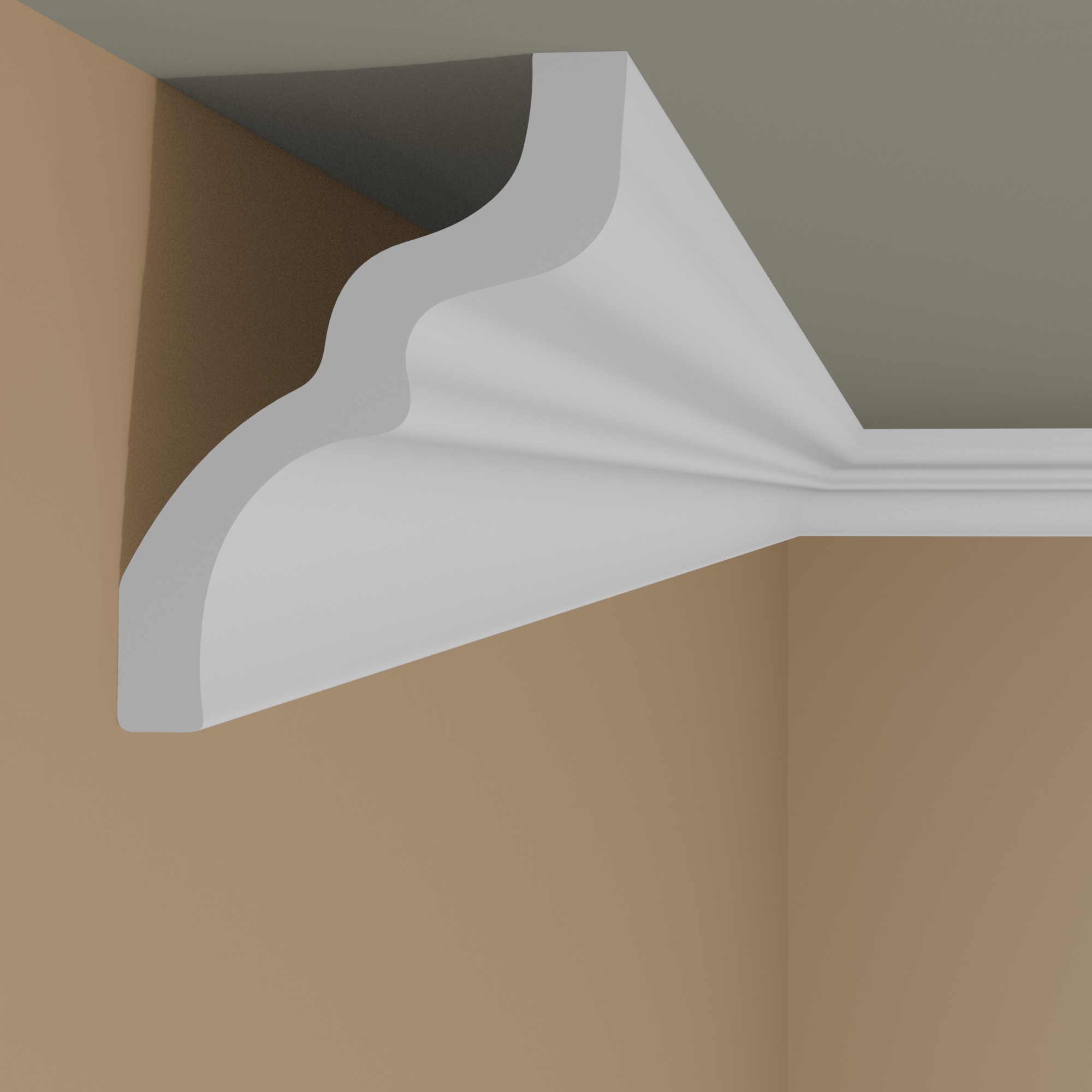 Moulure de plafond d'époque | 61 x 76 mm | polystyrène 