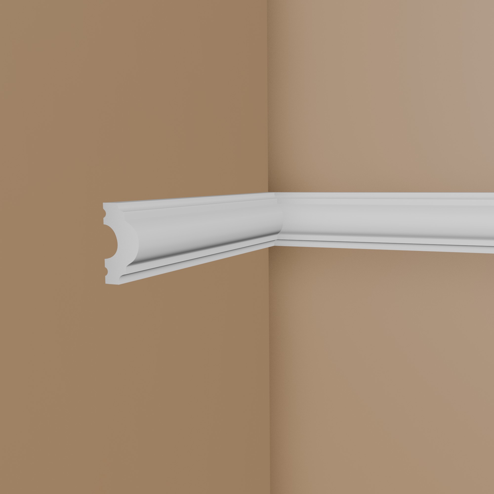 Cimaise murale chic NMC WALLSTYL WL7 12.5 x 25 mm polystyrène résistant à l'impact blanc