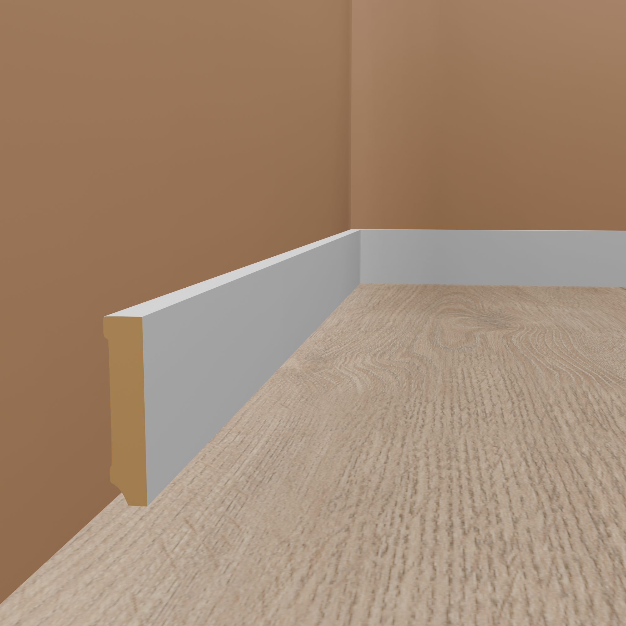 Plinthe "Celle" 721.1680 MDF 16 x 80 x 2500 mm Blanc Arêtes Vives PROVISTON