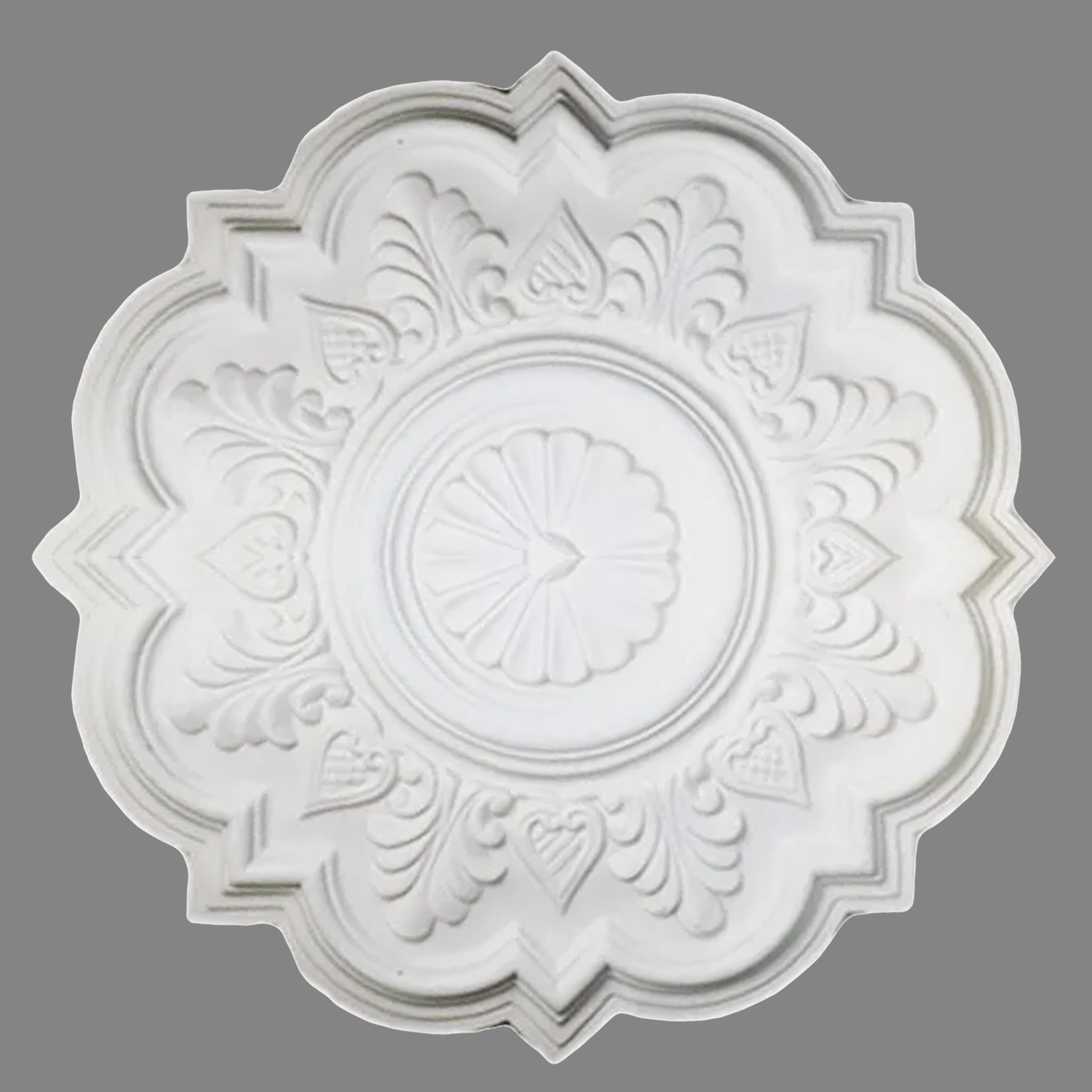 PROVISTON | Gips Rosette Norwich | Echter Gipsstuck | Ø50cm | Stuckrosette
