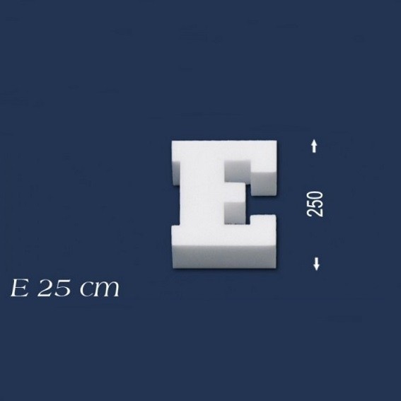 Wiesemann | Lettre décorative "E" | Polystyrène | Hauteur : 250 mm | Lettre en polystyrène | Lettre 3D