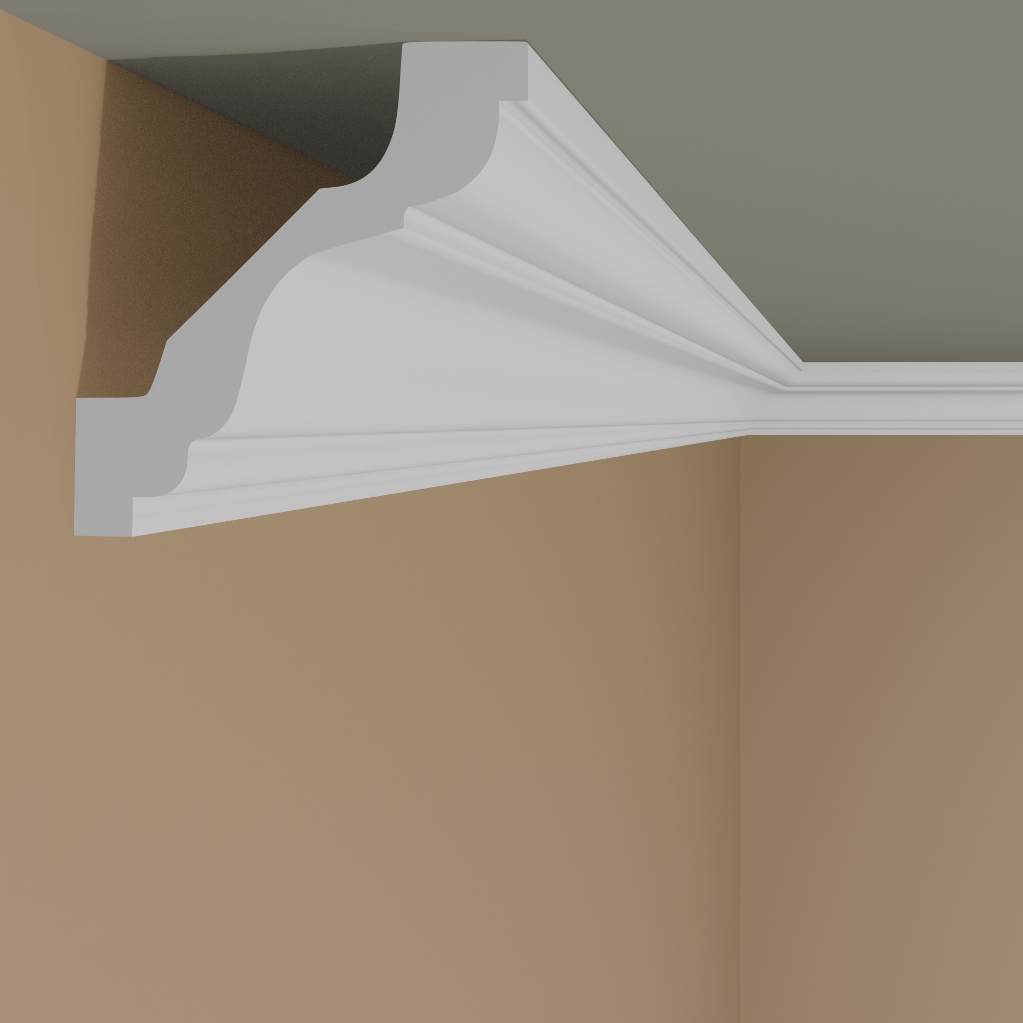 Elite Decor | Angle intérieur "P819" | Polyuréthane | 69 x 64 x 200 mm | Blanc | Angle pour moulures