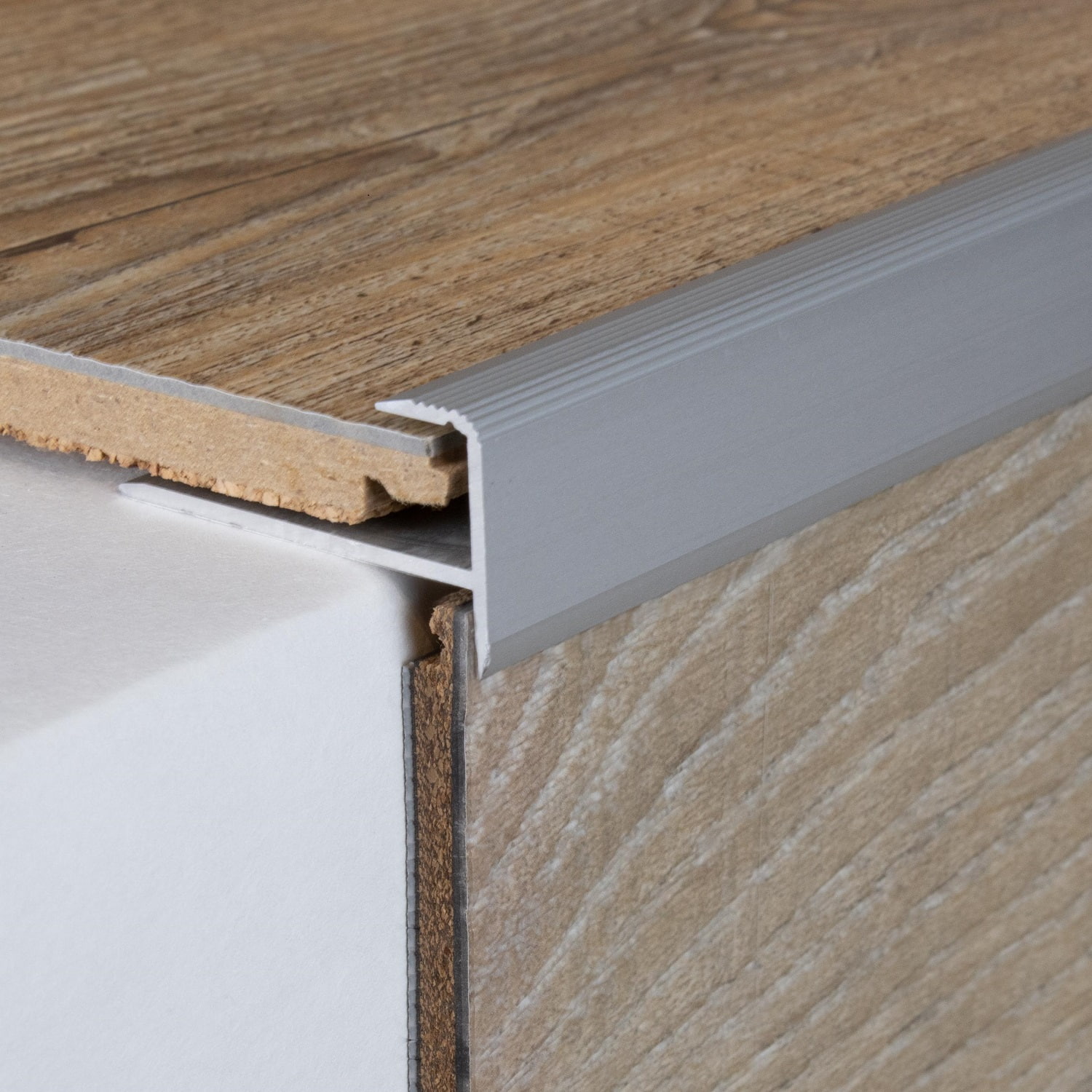 Profilé de finition à emboîter | avec nez pour sol stratifié/parquet 10.3 mm | alu anodisé