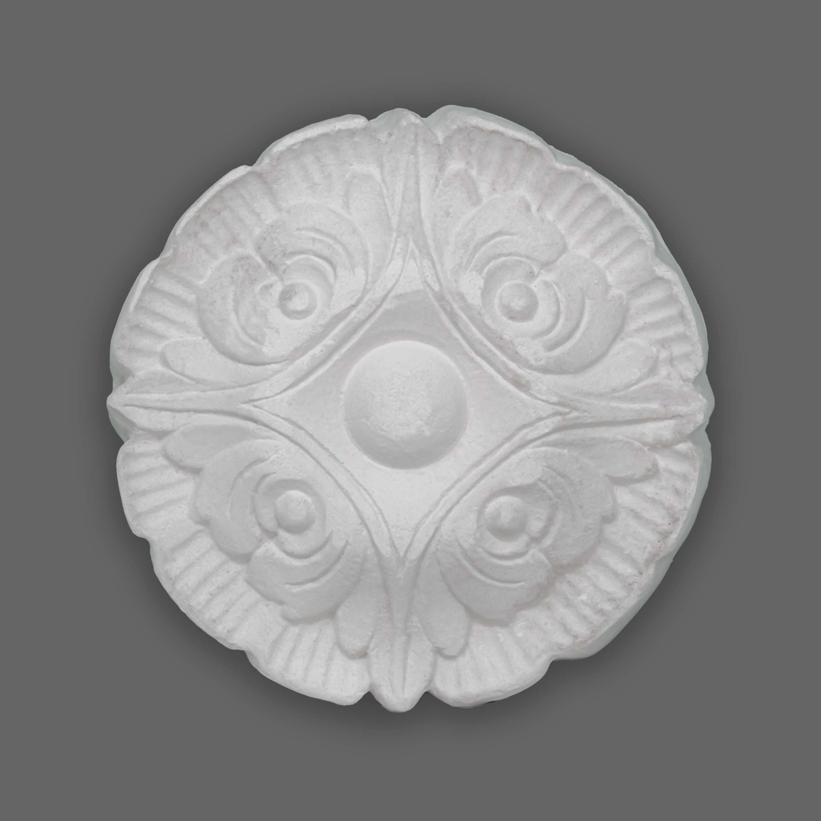 PROVISTON | Gips Rosette Birmingham | Echter Gipsstuck | Ø14cm | Stuckrosette