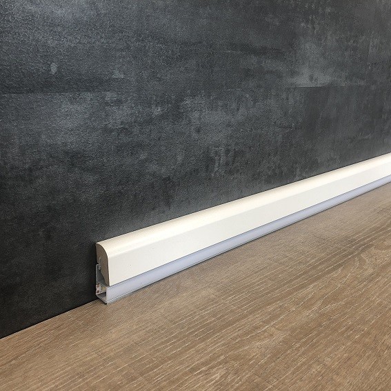 plinthe lumineuse | 20 x 55 mm | MDF laqué blanc