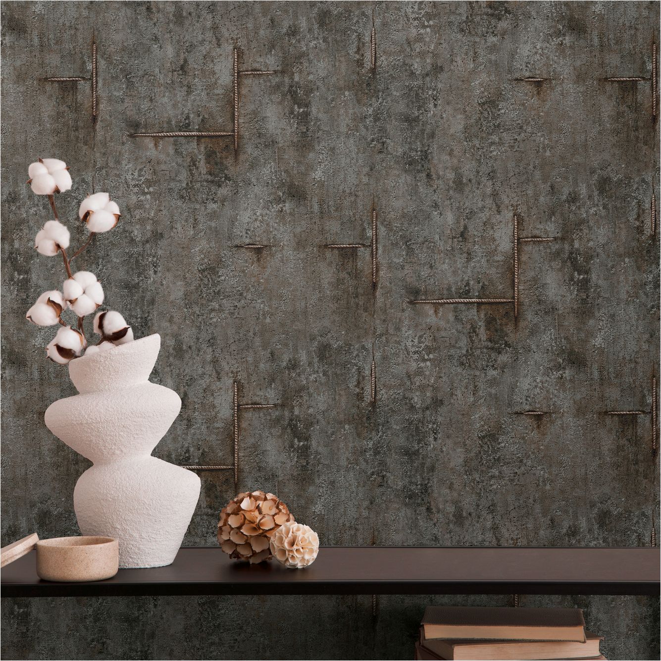 Papier peint intissé 790855 Noir effet béton Industrial CosmoLiving by Cosmopolitan A.S. Creation