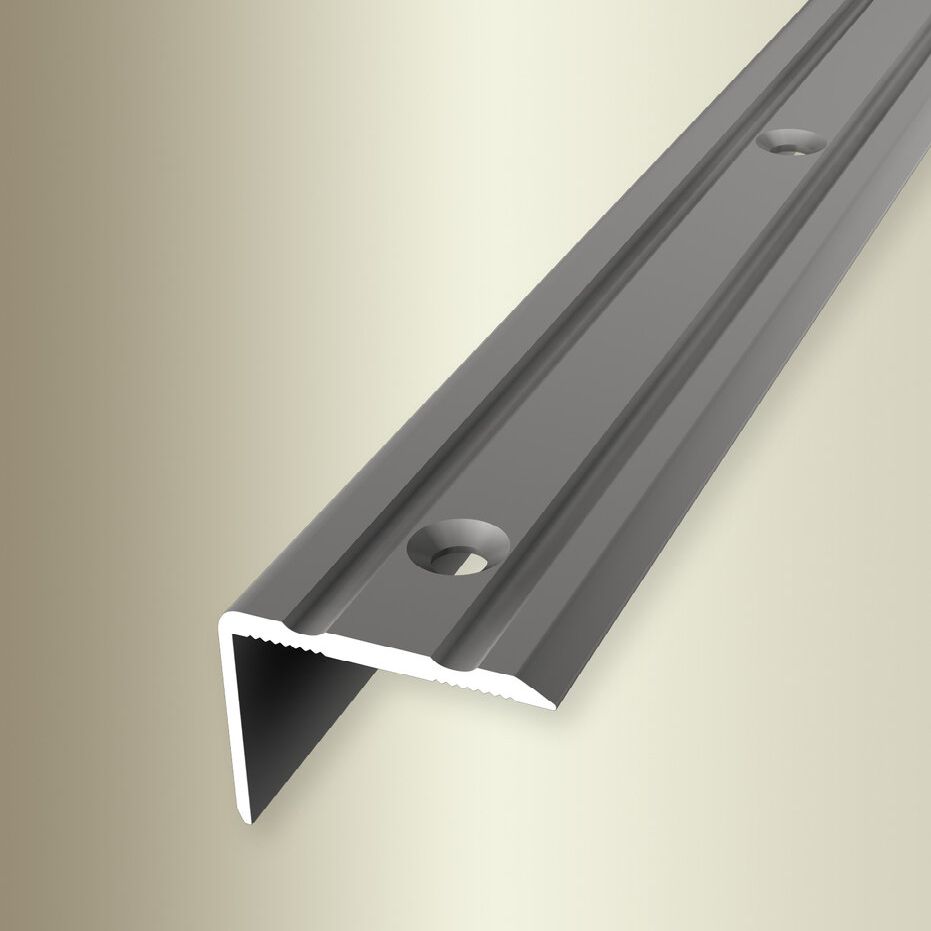 Nez de marche | Largeur:24.5 mm | Hauteur:0 - 17 mm | Aluminium | Strié | Facile à plier | A visser