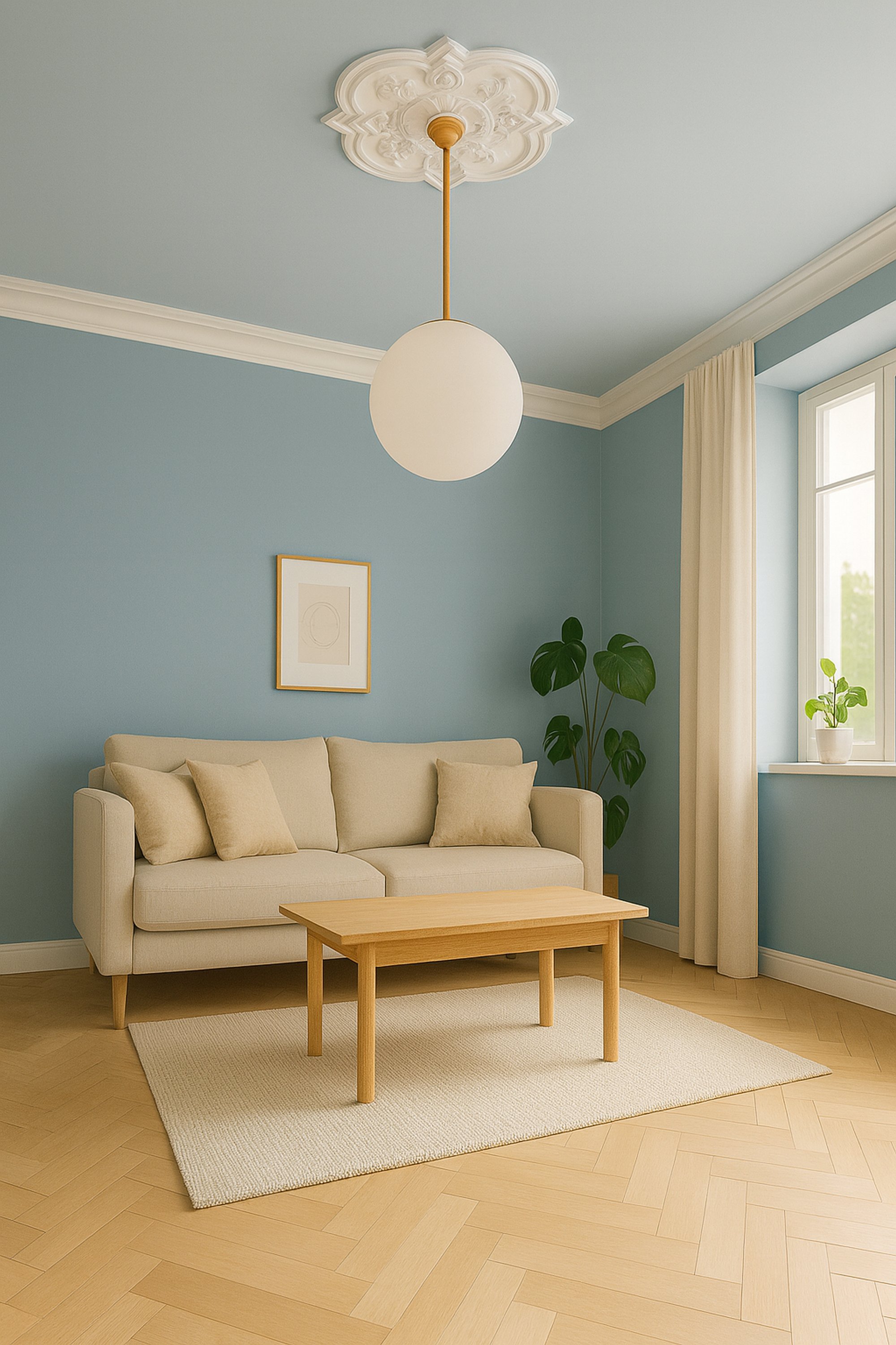 PROVISTON Rosette en plâtre Kingston Véritable stuc en plâtre Ø36,6cm Rosette en stuc